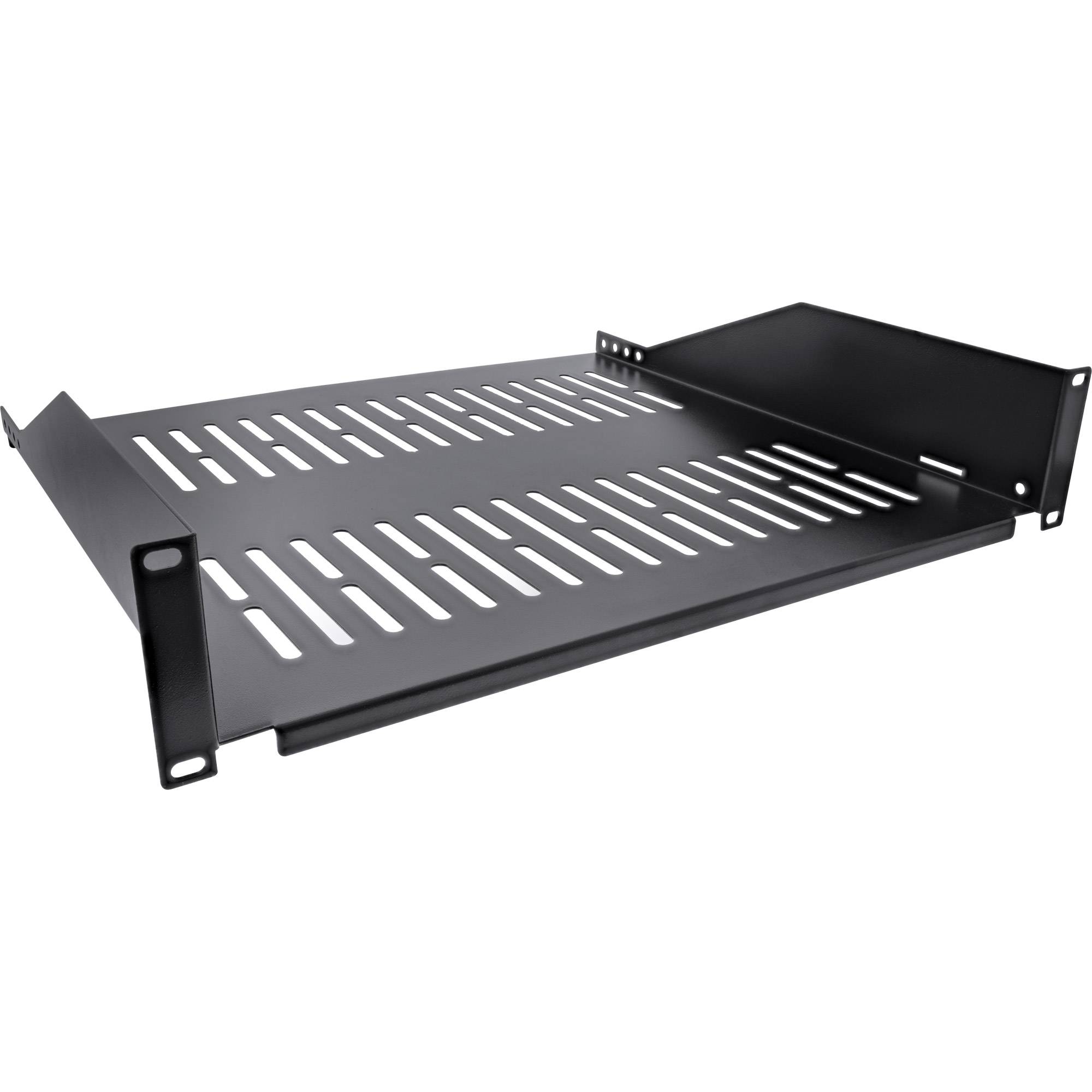 INLINE - 19"" Fachboden - 400mm - 20kg - 2HE - RAL 9005 schwarz