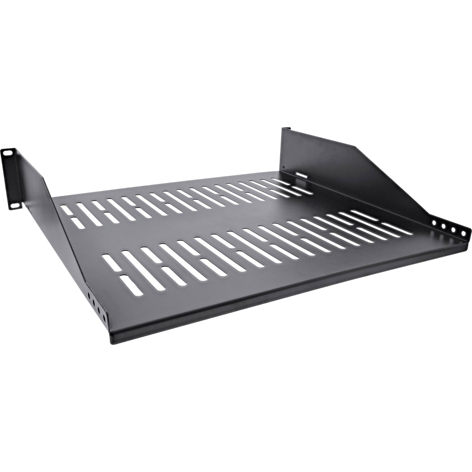 InLine 19" Fachboden - 400mm - 20kg - 2HE - RAL 9005 schwarz - 2 HE