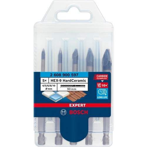 Bosch Expert HEX-9 HardCeramic Bohrer-Set 4/5/6/8/10 mm 5tlg. - 2608900597 Bosch Expert HEX-9 HardCeramic Bohrer-Set 4/5/6/8/10 mm 5tlg. - 2608900597