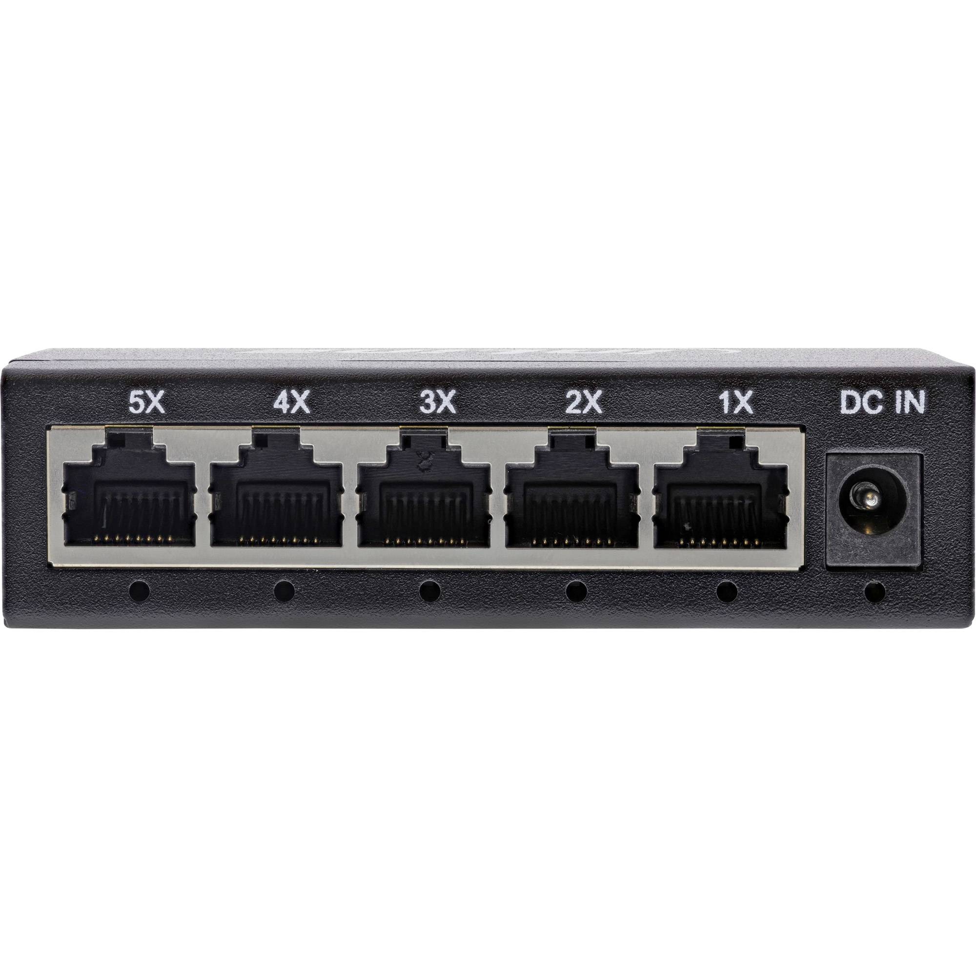 InLine Gigabit Netzwerk Switch 5-Port - 1Gb/s - Desktop - Metallgehäuse - lüfter