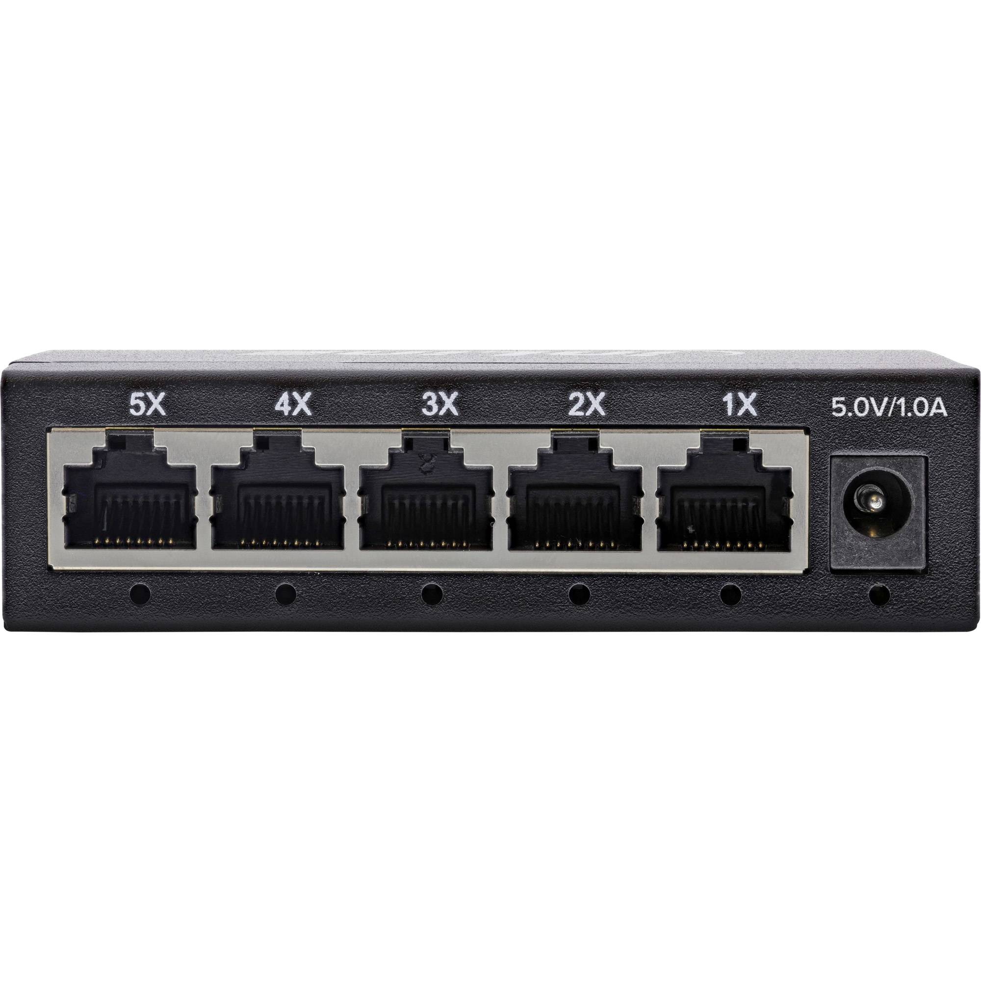 INLINE - Gigabit Netzwerk Switch 5-Port - 1Gb/s - Desktop - Metallgehäuse - lüfterlos