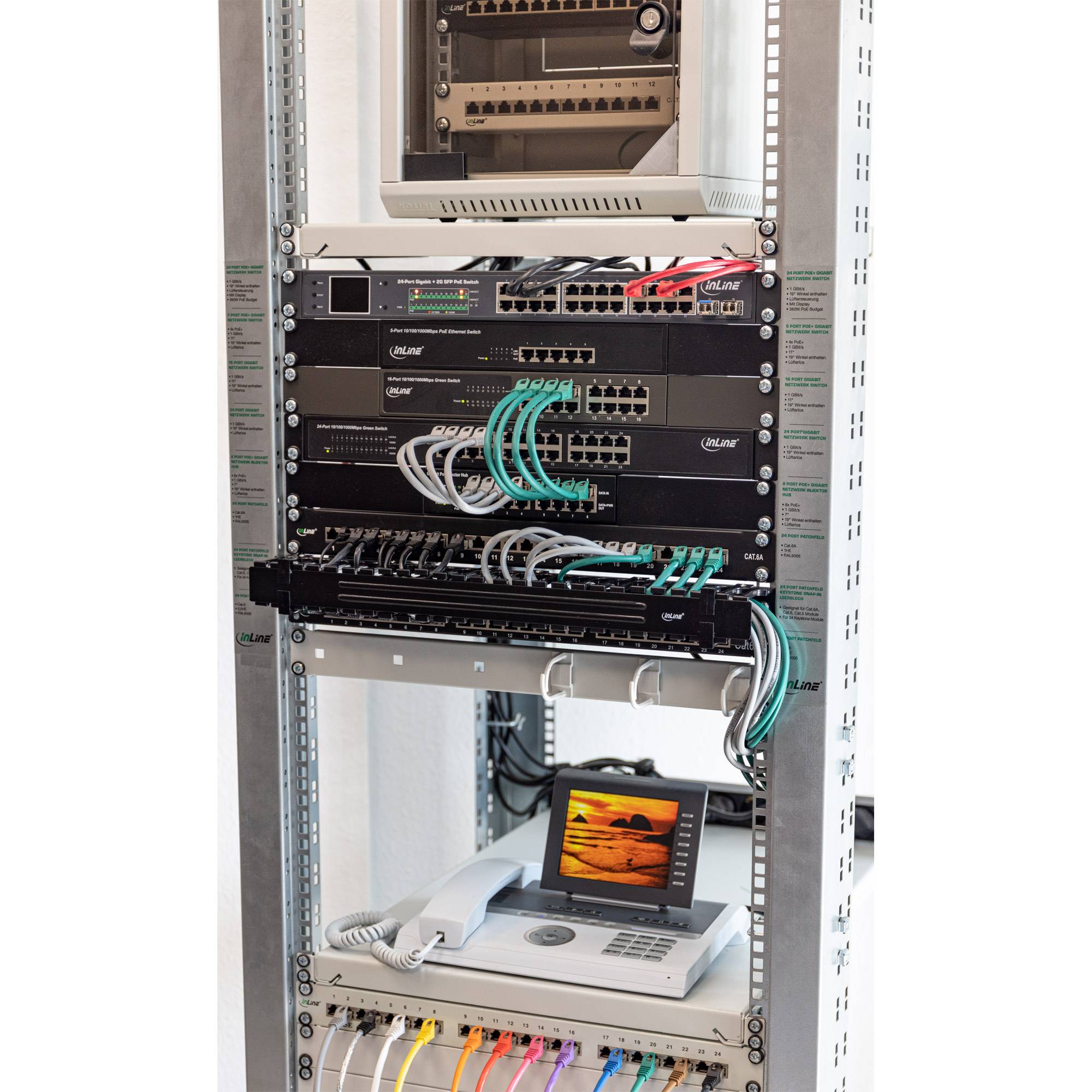 INLINE - 19"" Kabel-Rangierpanel - 1HE - RAL 9005 - schwarz