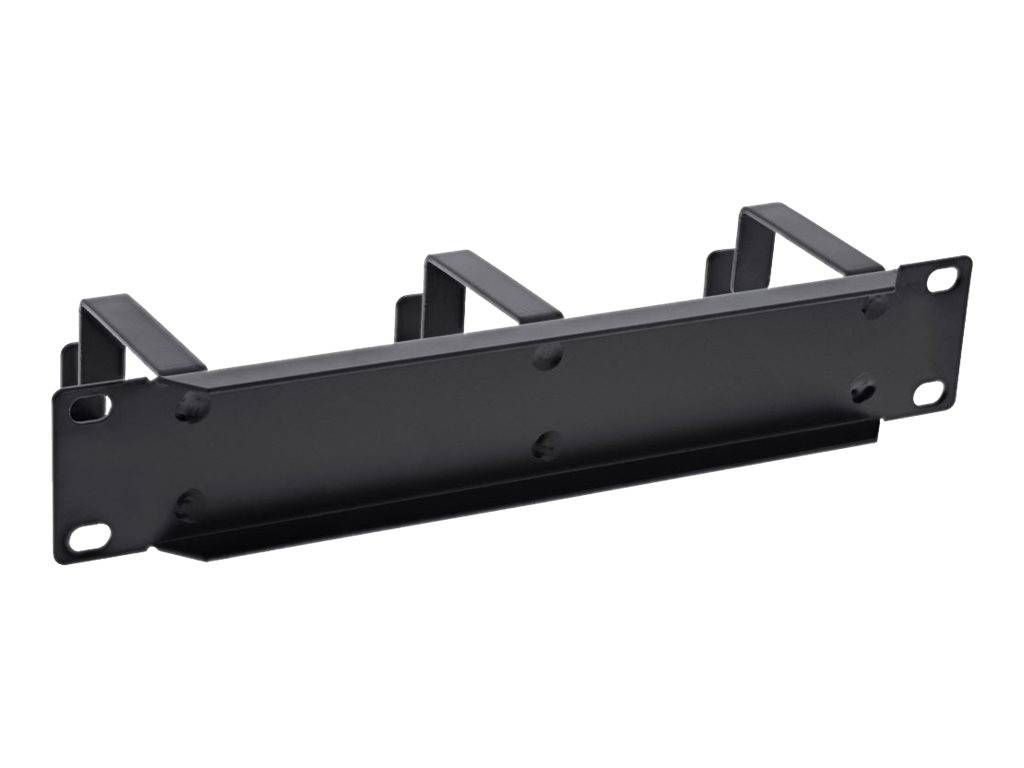 INLINE - 10"" Kabelführungspanel - 3 Bügel - RAL 9005 - schwarz