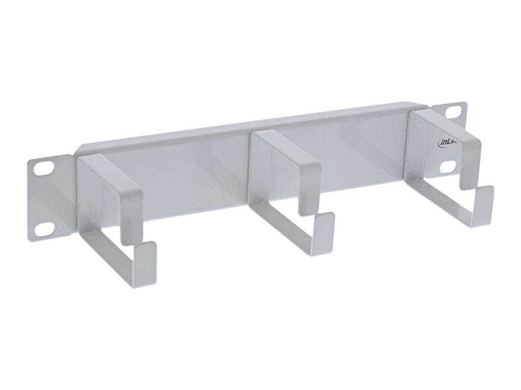 INLINE - 10"" Kabelführungspanel - 3 Bügel - RAL 7035 grau