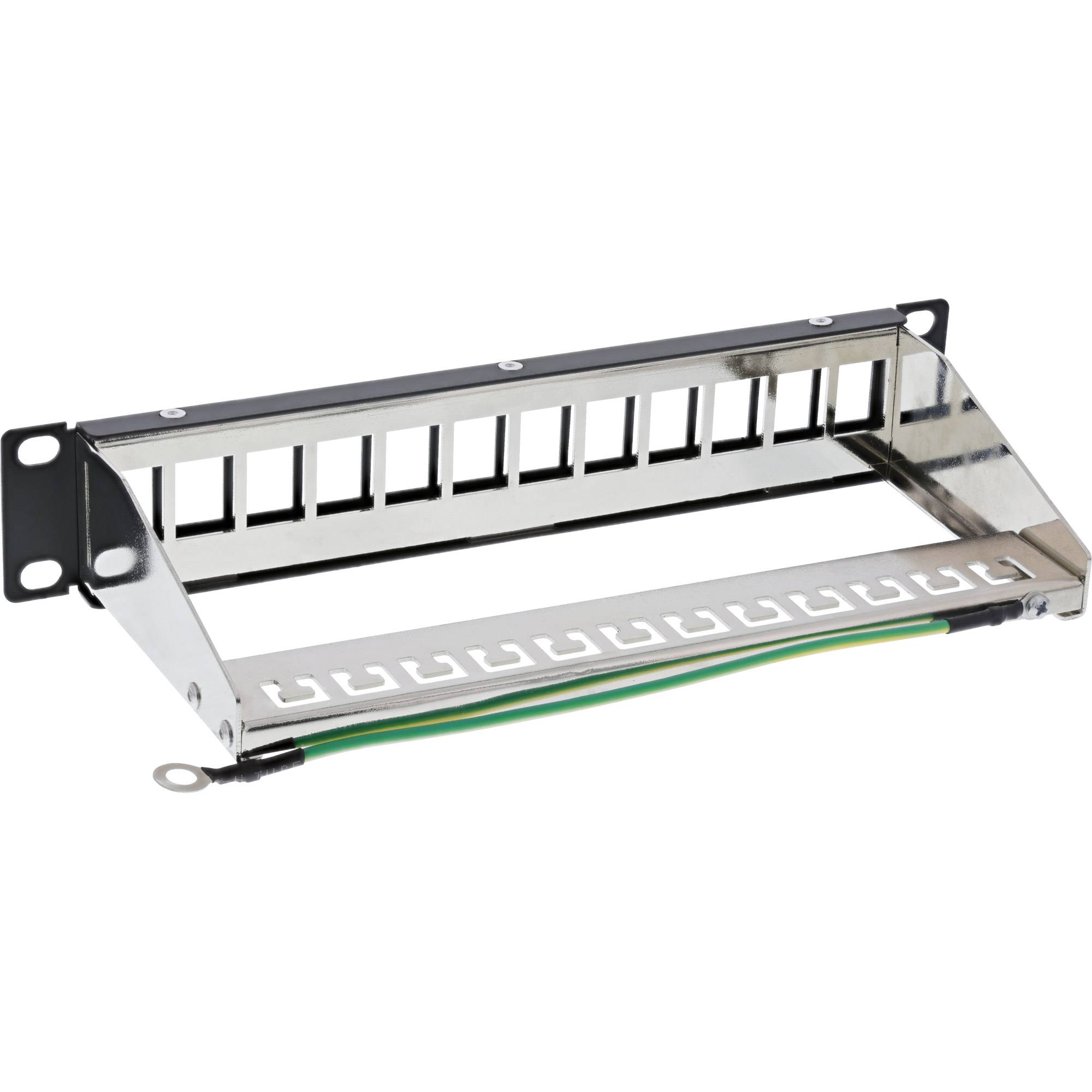 INLINE - 10"" Patchpanel Leerblech 12x - für Keystone Module - 1HE - RAL9005 schwarz
