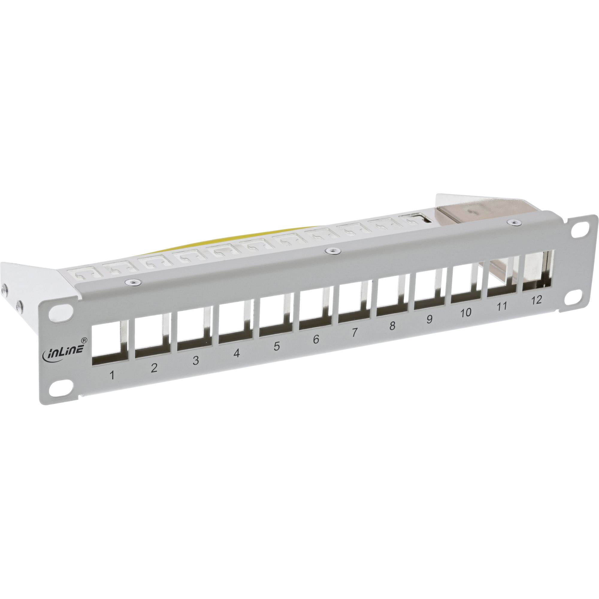 INLINE - 10"" Patchpanel Leerblech 12x - für Keystone Module - 1HE - RAL7035 grau