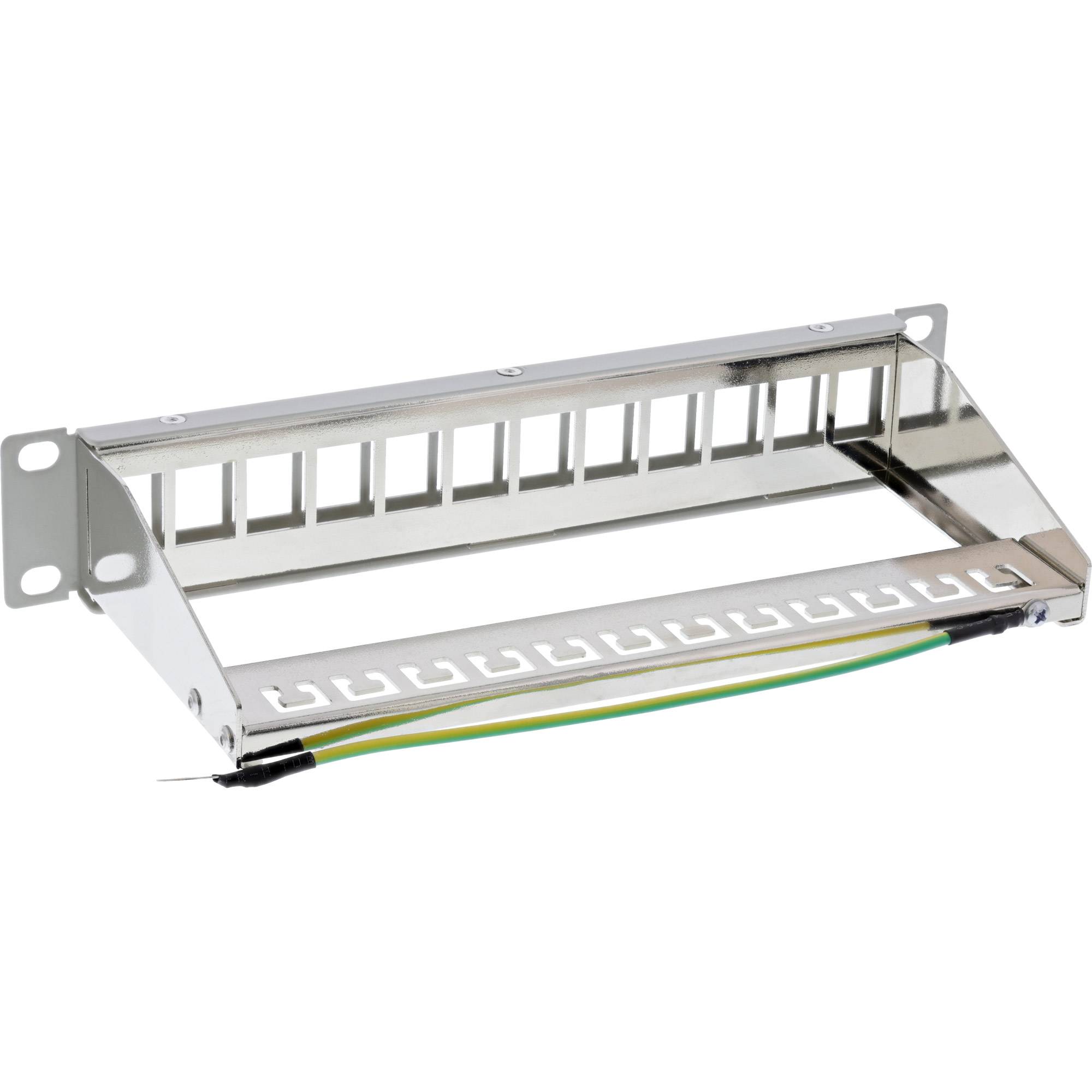 INLINE - 10"" Patchpanel Leerblech 12x - für Keystone Module - 1HE - RAL7035 grau