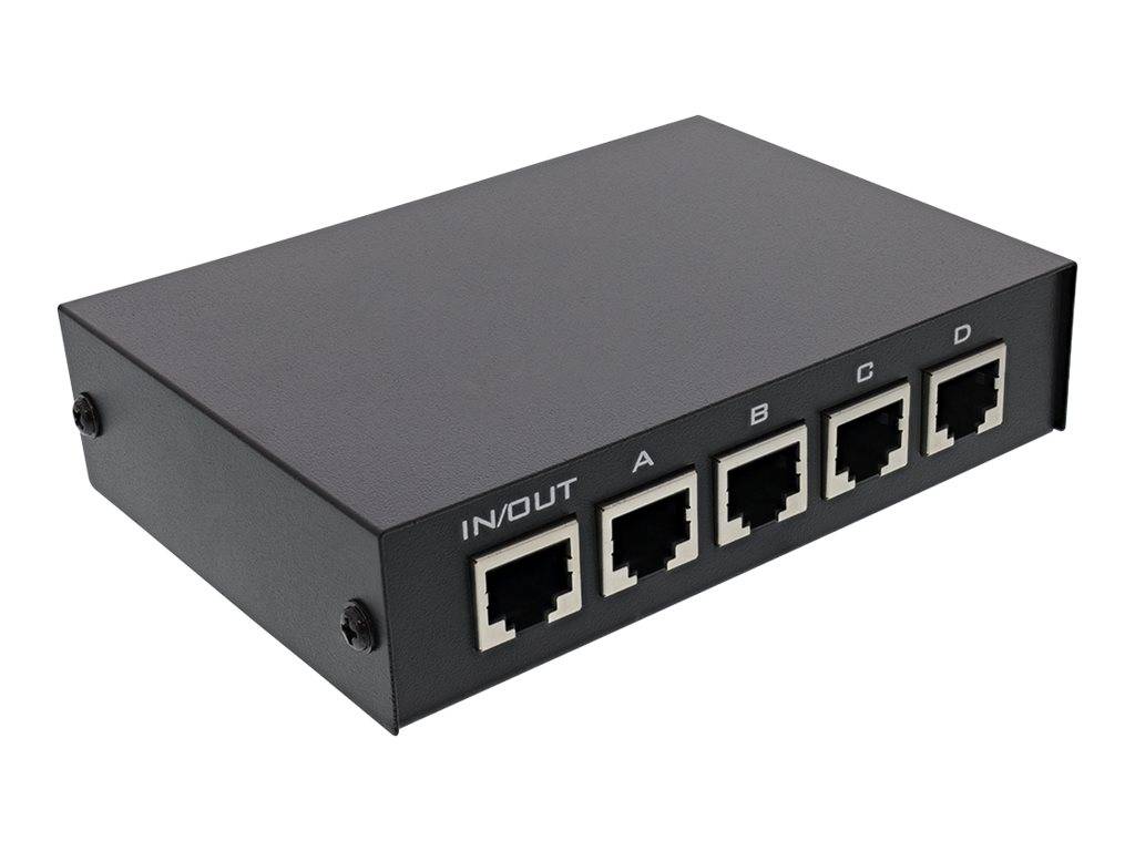 INLINE - RJ45 Umschalter manuell - 1 auf 4 - 5x RJ45 Buchse
