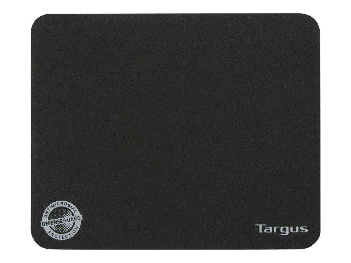 Schwarze Targus-Mausunterlage mit abgerundeten Ecken und einem kleinen 