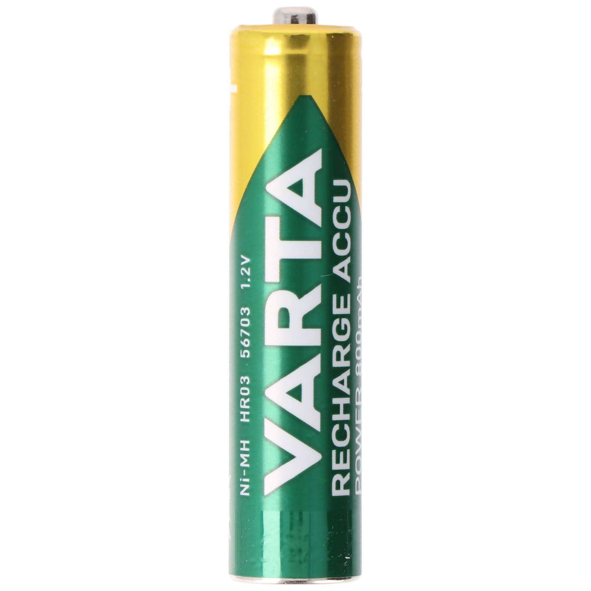 Varta Akku NiMH, Micro, AAA, HR03, 1.2V/800mAh Accu Power, Pre-charged, Retail Box (10-Pack)