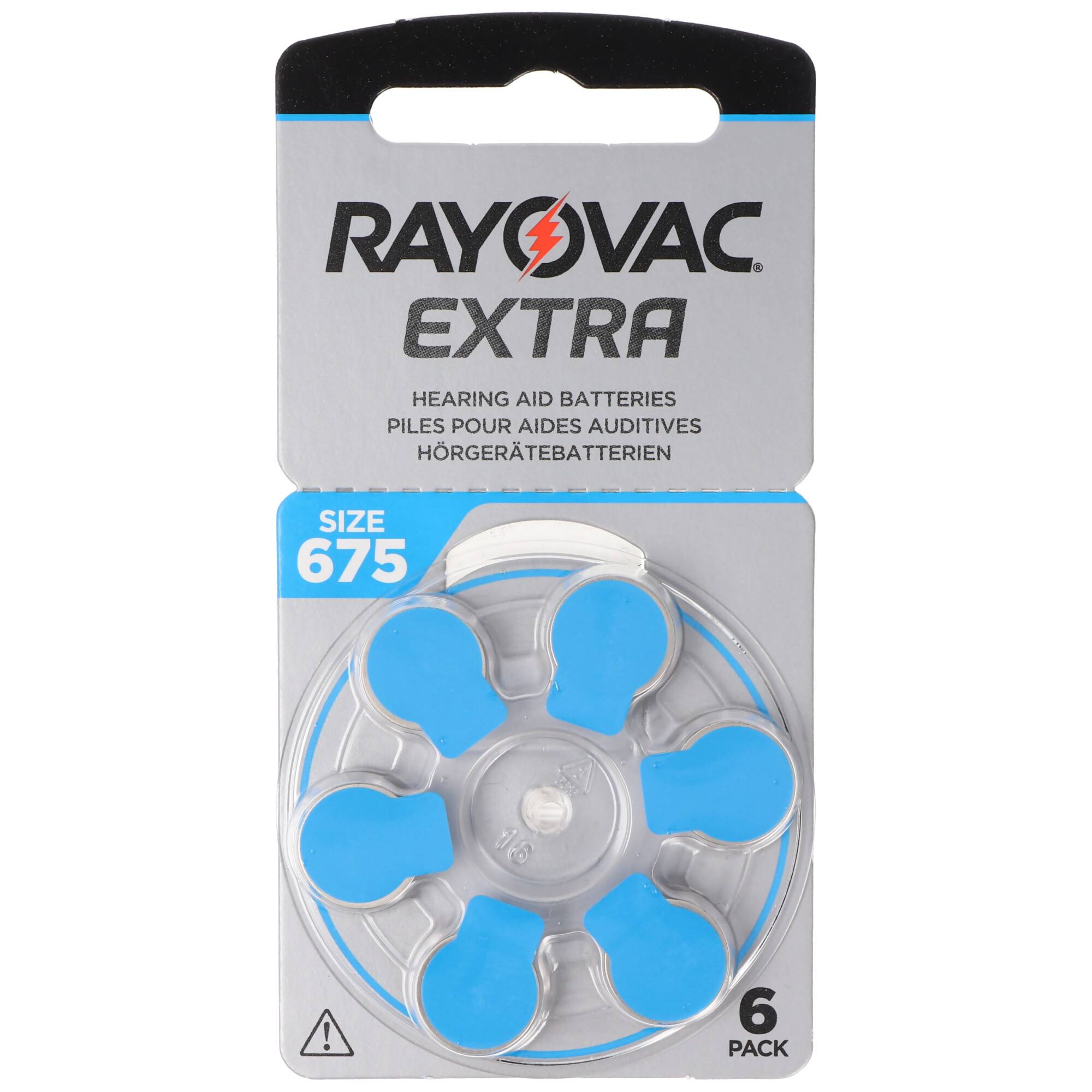 Rayovac Batterie Zinc Air, 675, 1.4V Extra Advanced, Retail Blister (6-Pack) Hörgerätebatterie