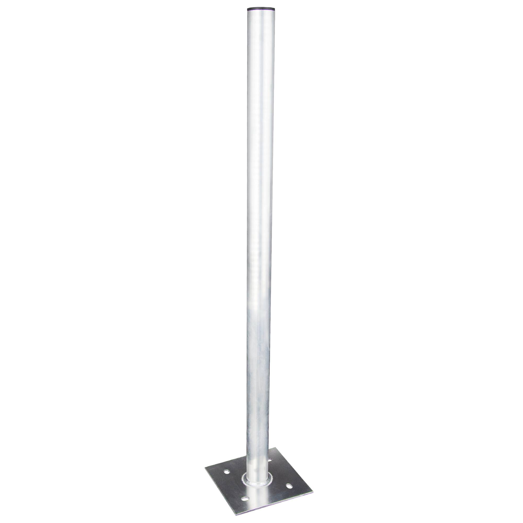 SkyRevolt Standfuss 1m Mast 50mm Aluminium Antennenmast Flach-Dach Rohr-Ständer Mastfuss Balkon-Halter für Satellitenschüssel SAT-Antenne