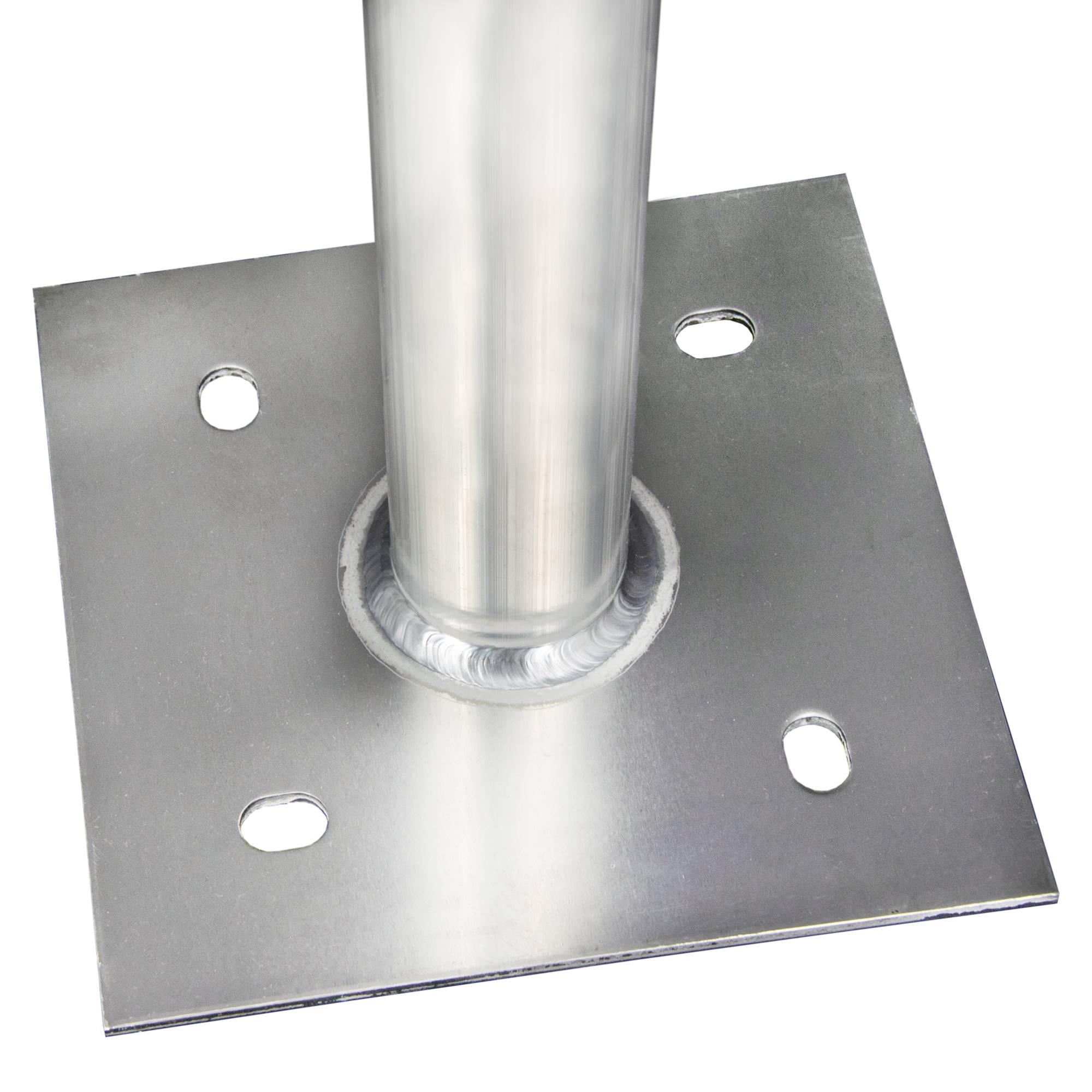 SkyRevolt Standfuss m Mast 50mm Aluminium Antennenmast Flach-Dach Rohr-Ständer Mastfuss Balkon-Halter für Satellitenschüssel SAT-Antenne