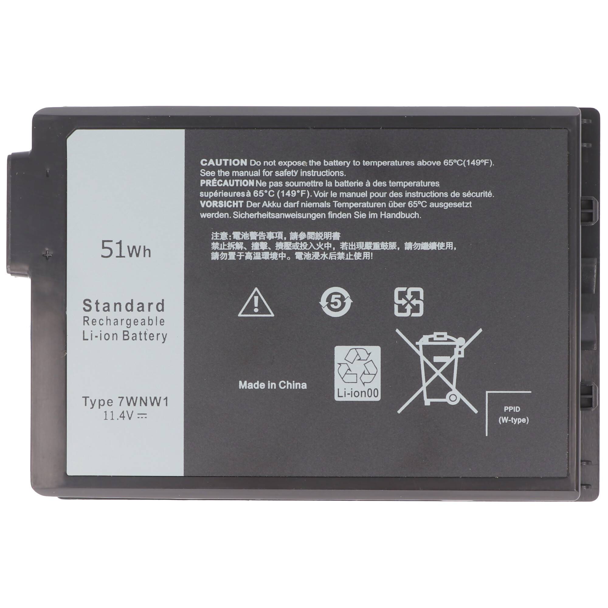 Akku passend für Dell Latitude 5420, Li-Polymer, 11,4V, 4740mAh, 54Wh