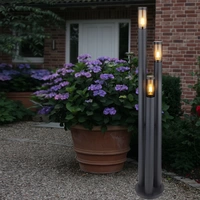 Wegeleuchten Außen Edelstahl Außenlampe Standleuchte Gartenleuchte Groß für draußen, anthrazit rauch, 3 Flammig E27, DxH 28x170 cm Wegeleuchten Außen Edelstahl Außenlampe Standleuchte Gartenleuchte Groß für draußen, anthrazit rauch, 3 Flammig E27, DxH 28x170 cm
