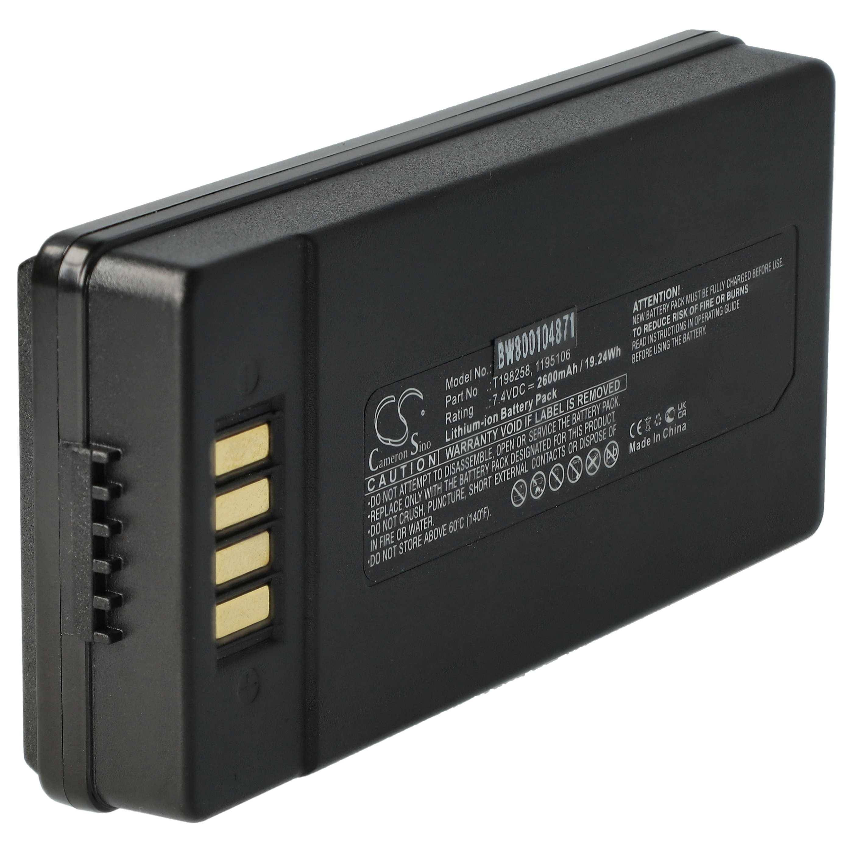 vhbw Akku Ersatz für Flir 1195106, T198258 für Wärmebildkamera (2600mAh, 7,2V, Li-Ion)