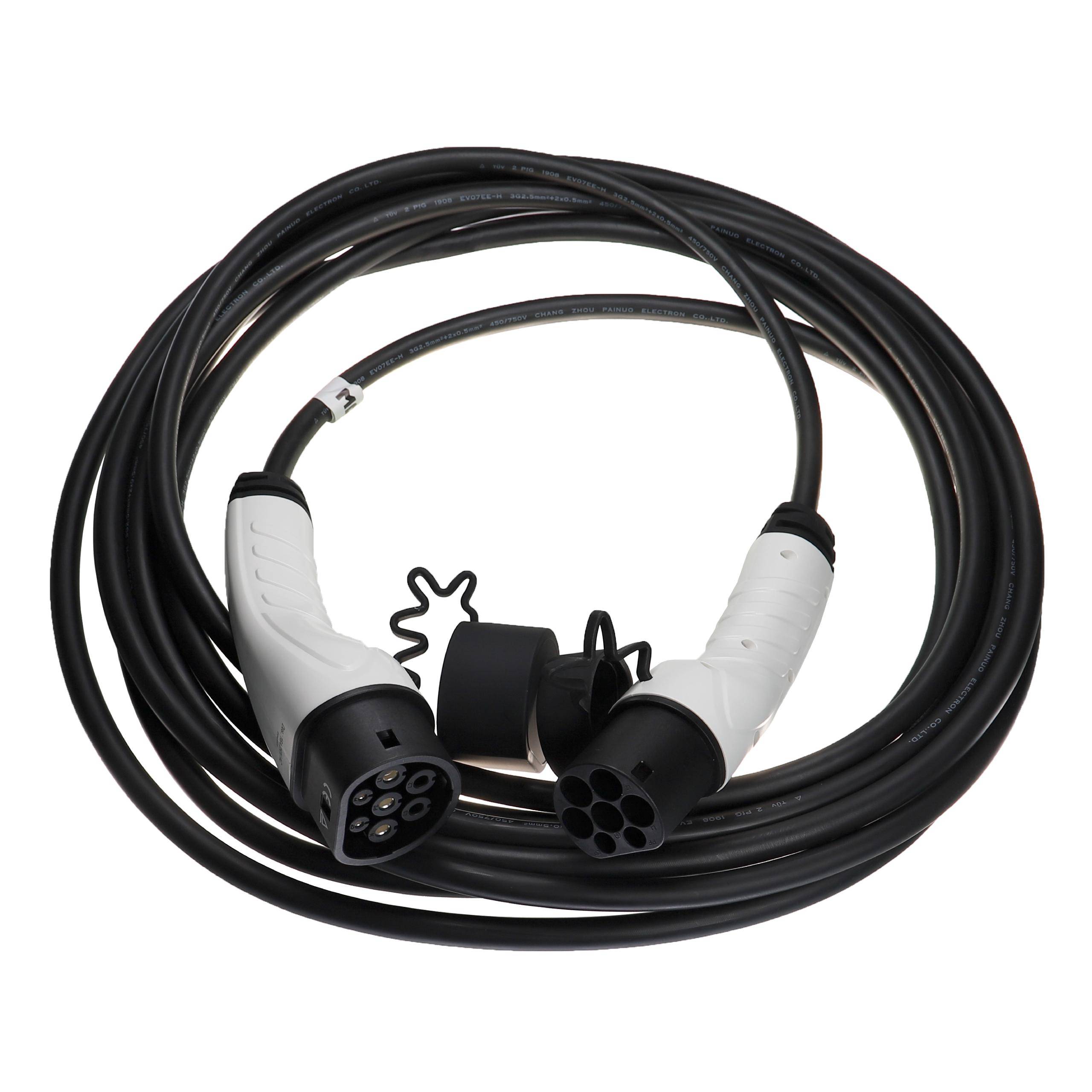 vhbw Ladekabel Typ 2 zu Typ 2 kompatibel mit NIO EL7, ET5, ET7, EL6 Elektroauto, 1-phasig, 16 A, 3,5 kW, 10 m