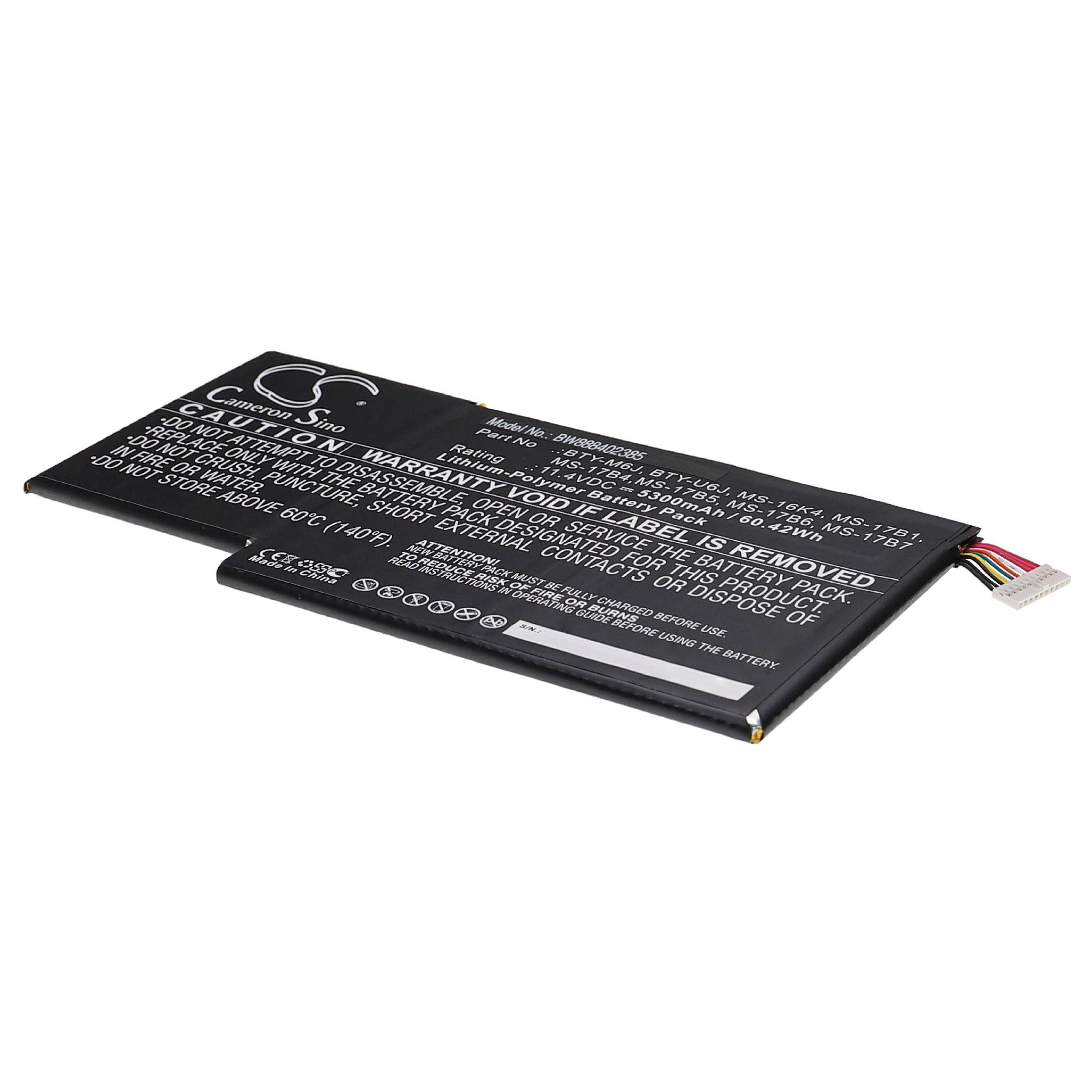 vhbw Akku kompatibel mit MSI GS73 8RF-010 (0017B7-010), GS73 8RF-010, GS73 8RF-011 Notebook (5300 mAh, 11,4 V, Li-Polymer)
