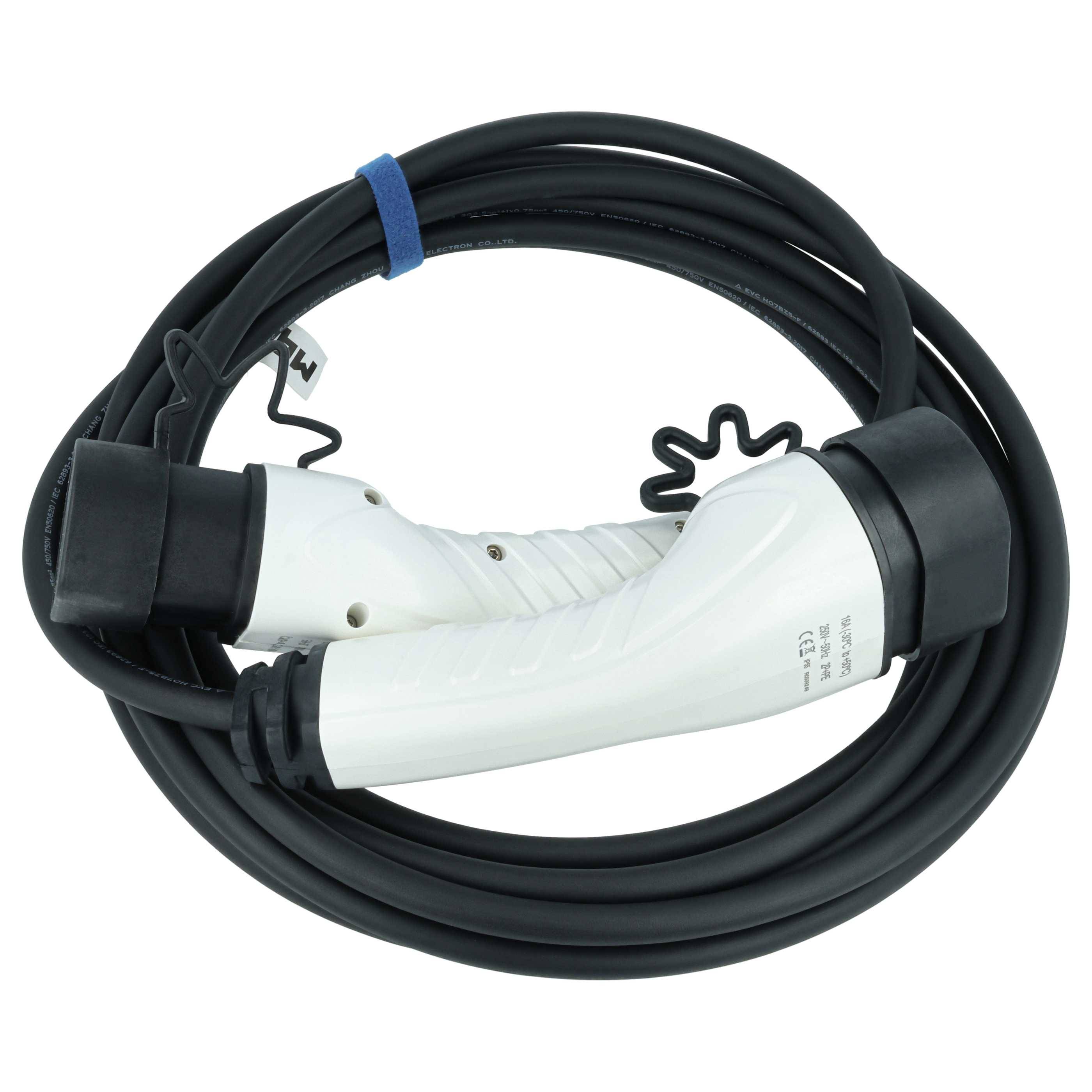 vhbw Typ 2 Ladekabel 3,5 kW 16 A 1-phasig 7 m für E-Auto - Kabel für Wallbox & Ladestation