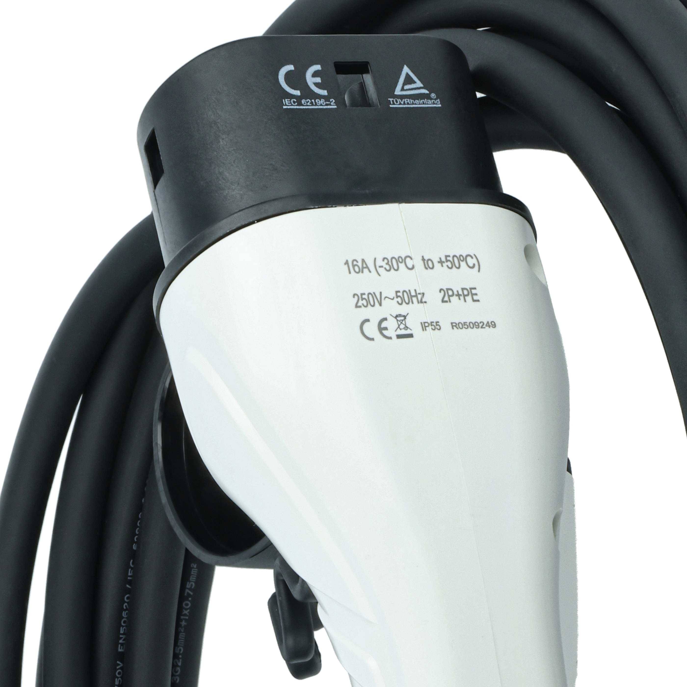 vhbw Typ 2 Ladekabel 3,5 kW 16 A 1-phasig 7 m für E-Auto - Kabel für Wallbox & Ladestation