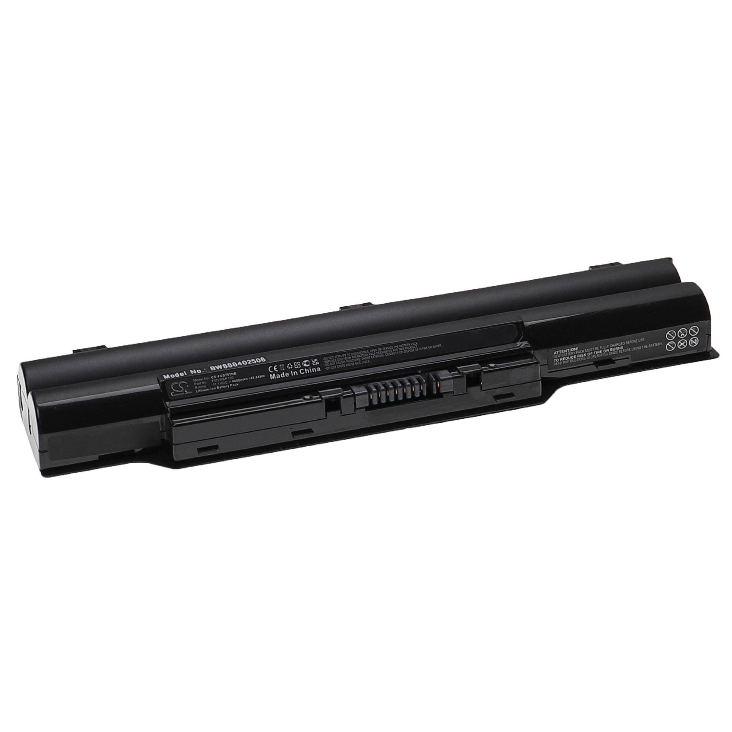 vhbw Akku kompatibel mit Fujitsu AH77/CN, AH77/C, AH700/BN, AH77/DN, AH77/D Notebook (4400 mAh, 11,1 V, Li-Ion)