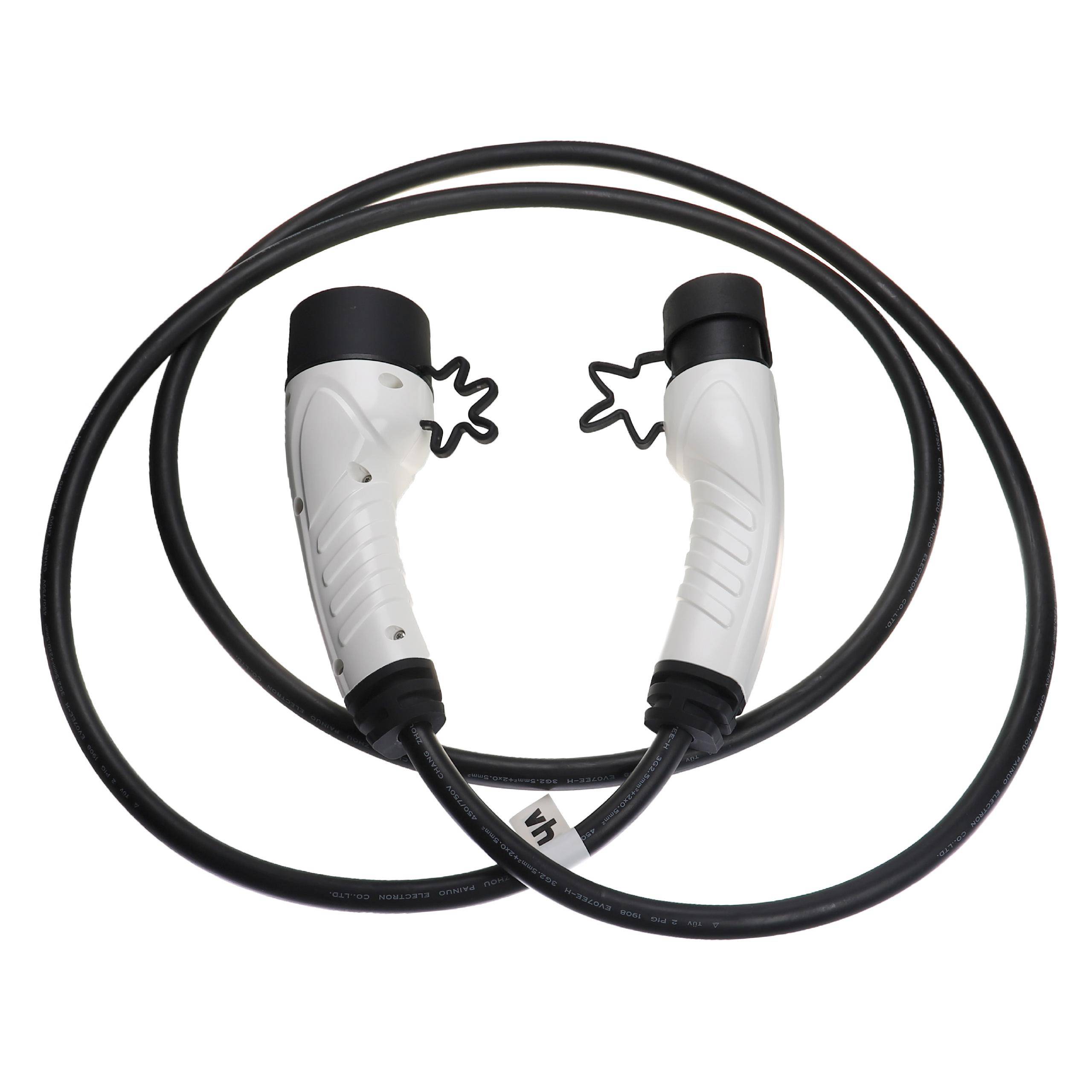 vhbw Ladekabel Typ 2 zu Typ 2 kompatibel mit Mercedes-Benz EQA, E300e, E300de Elektroauto, 1-phasig, 16 A, 3,5 kW, 3 m