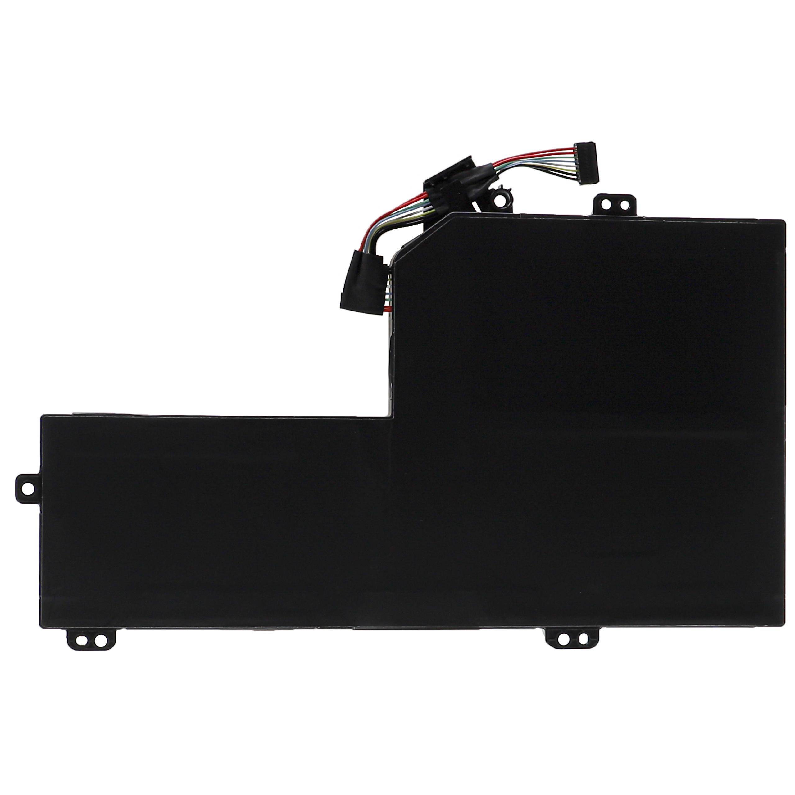 Ein schwarzer Laptop-Akku mit einem Steckverbinder oben, bestimmt zum Austausch in bestimmten Laptop-Modellen.