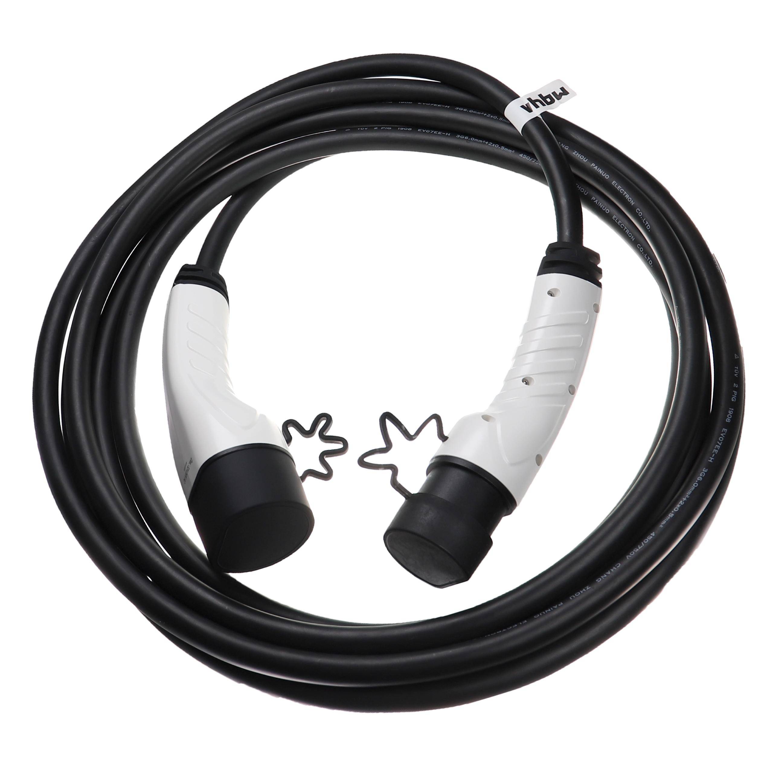 vhbw Ladekabel Typ 2 zu Typ 2 kompatibel mit Renault Megane E-Tech, Master E-Tech Elektroauto, 1-phasig, 32 A, 7 kW, 7 m