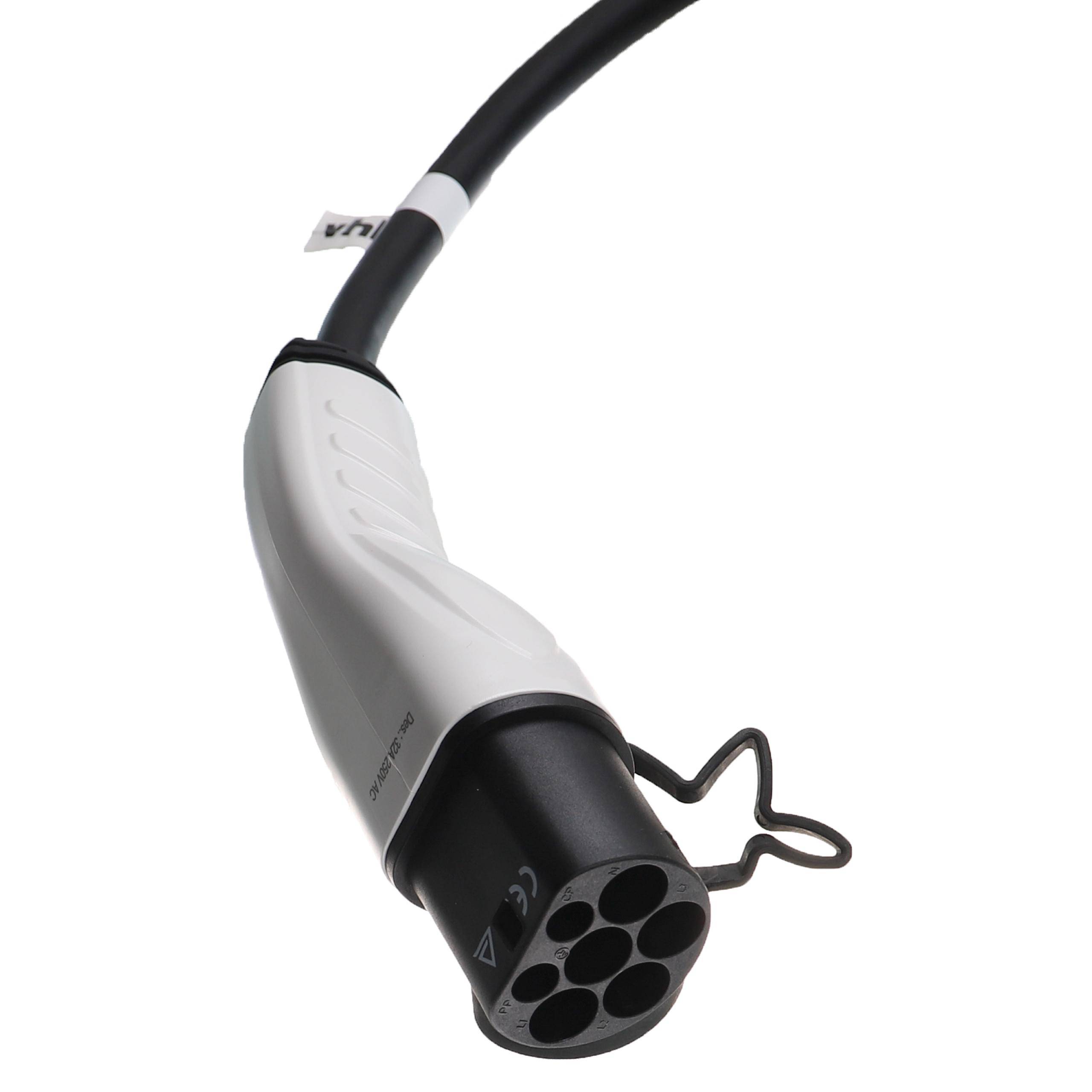 vhbw Ladekabel Typ 2 zu Typ 2 kompatibel mit Peugeot E-208 Active, e-Rifter Elektroauto, 1-phasig, 32 A, 7 kW, 7 m