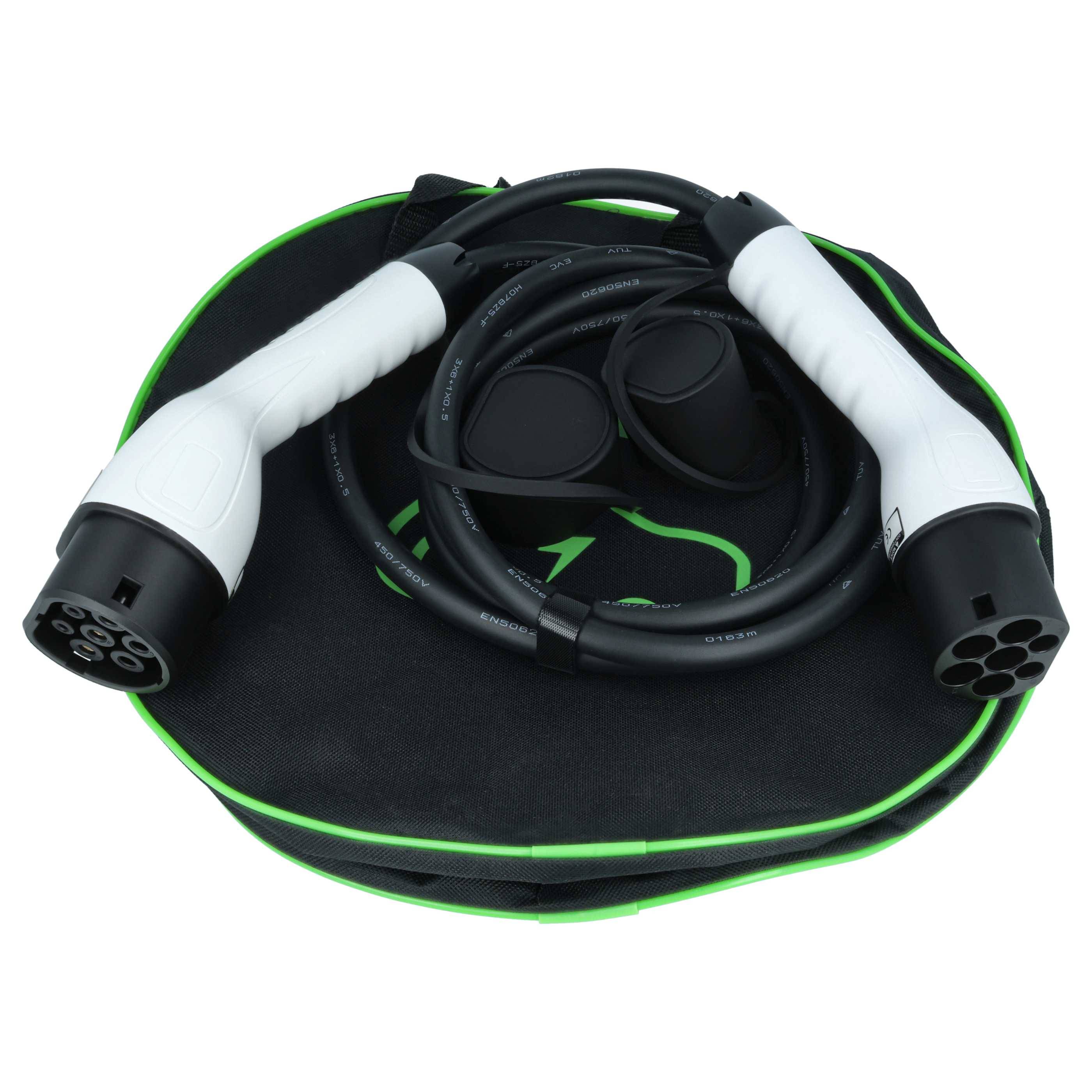 vhbw Typ 2 Ladekabel 7 kW 32 A 1-phasig 3 m für E-Auto - Kabel für Wallbox & Ladestation