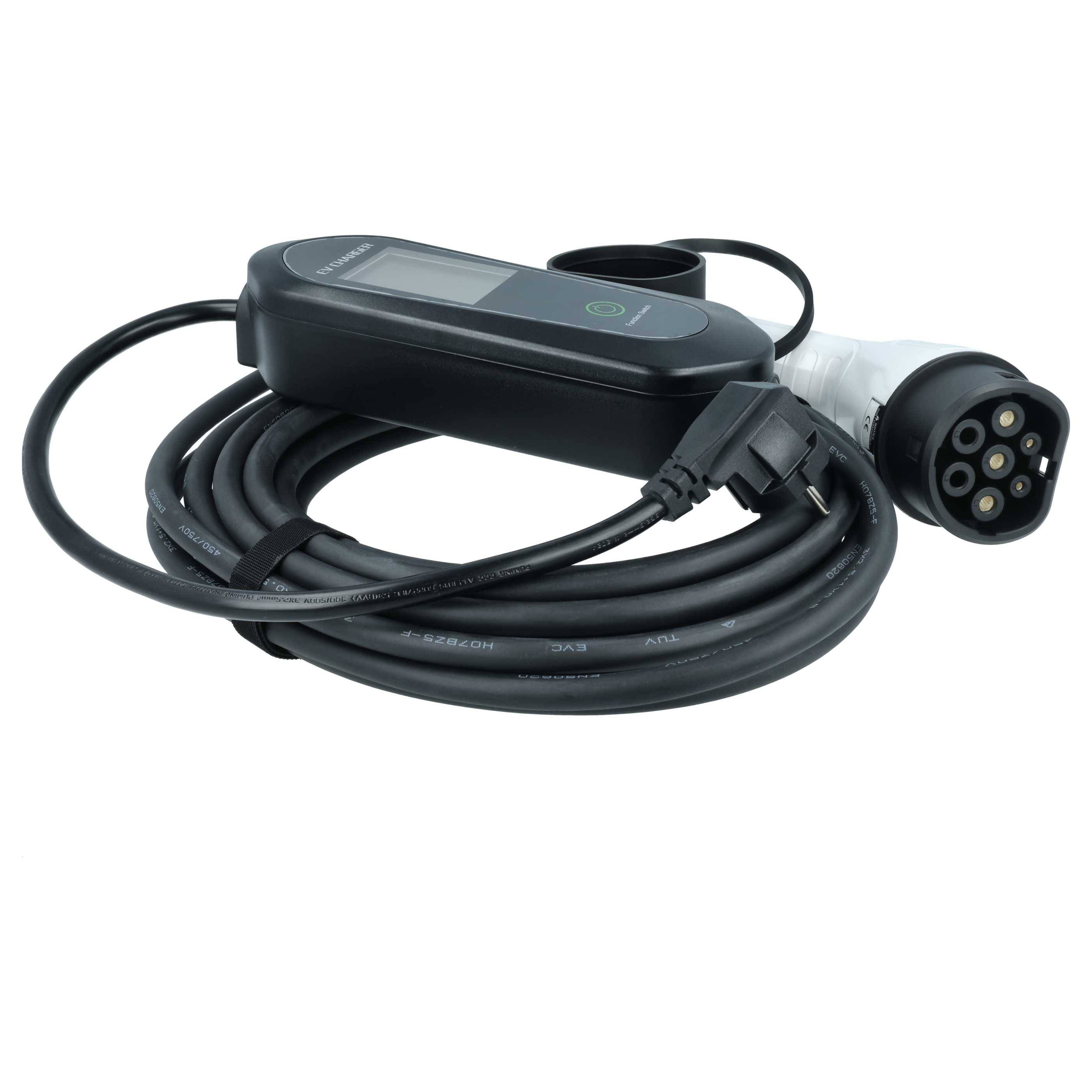 vhbw Typ 2 Ladekabel 3,5 kW 16 A 1-phasig 10 m für E-Auto - Kabel für Wallbox & Haushaltssteckdose Typ F CEE 7/7