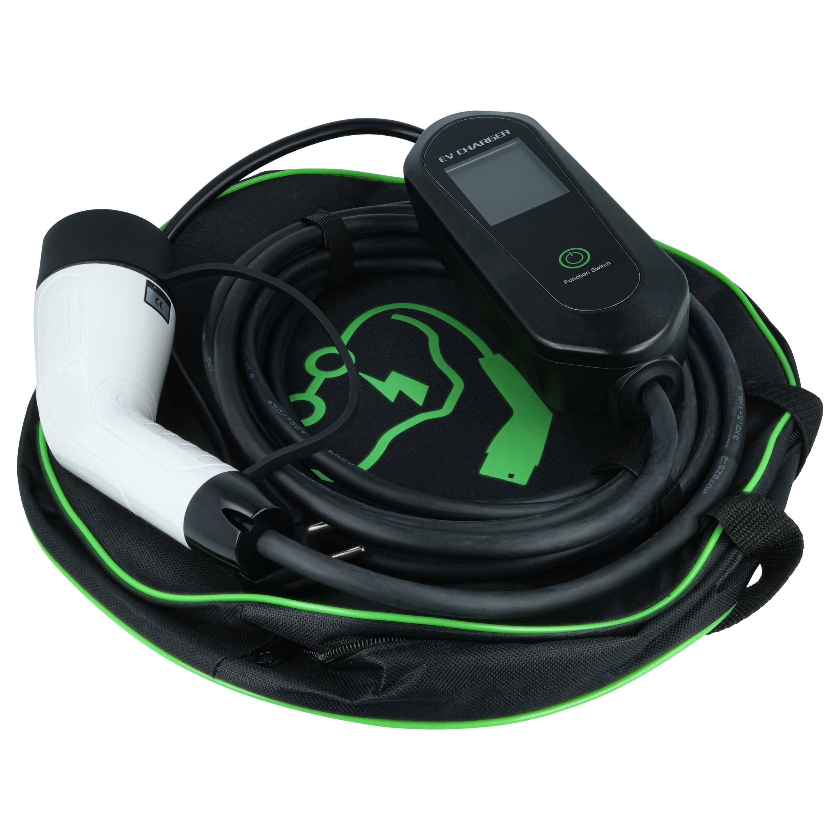 vhbw Typ 2 Ladekabel 3,5 kW 16 A 1-phasig 7 m für E-Auto - Kabel für Wallbox & Haushaltssteckdose Typ F CEE 7/7