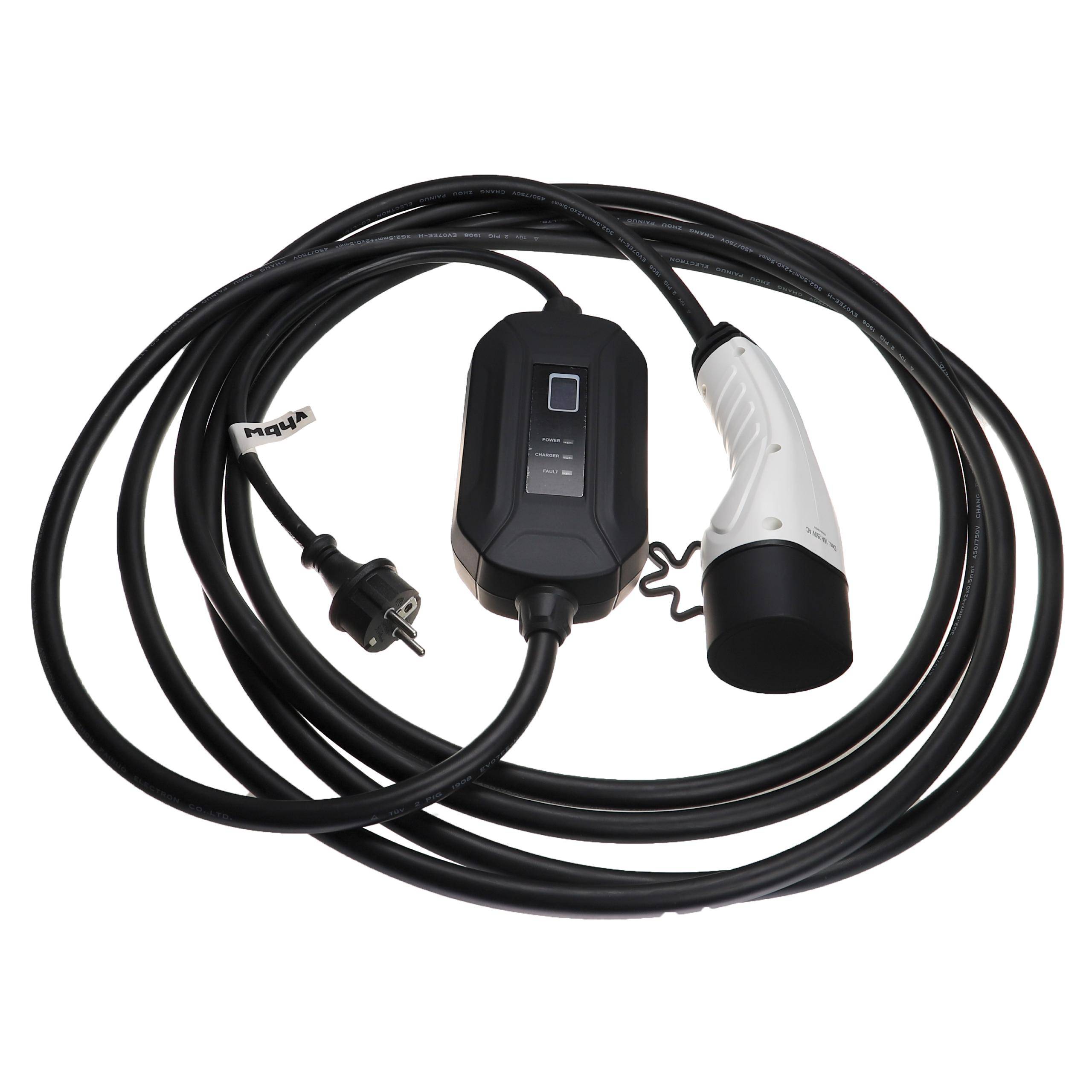 vhbw Ladekabel Typ 2 zu Typ F CEE 7/7 kompatibel mit BYD Atto 3, Dolphin, Han, Seal Elektroauto, 1-phasig, 16 A, 3,5 kW, 7 m