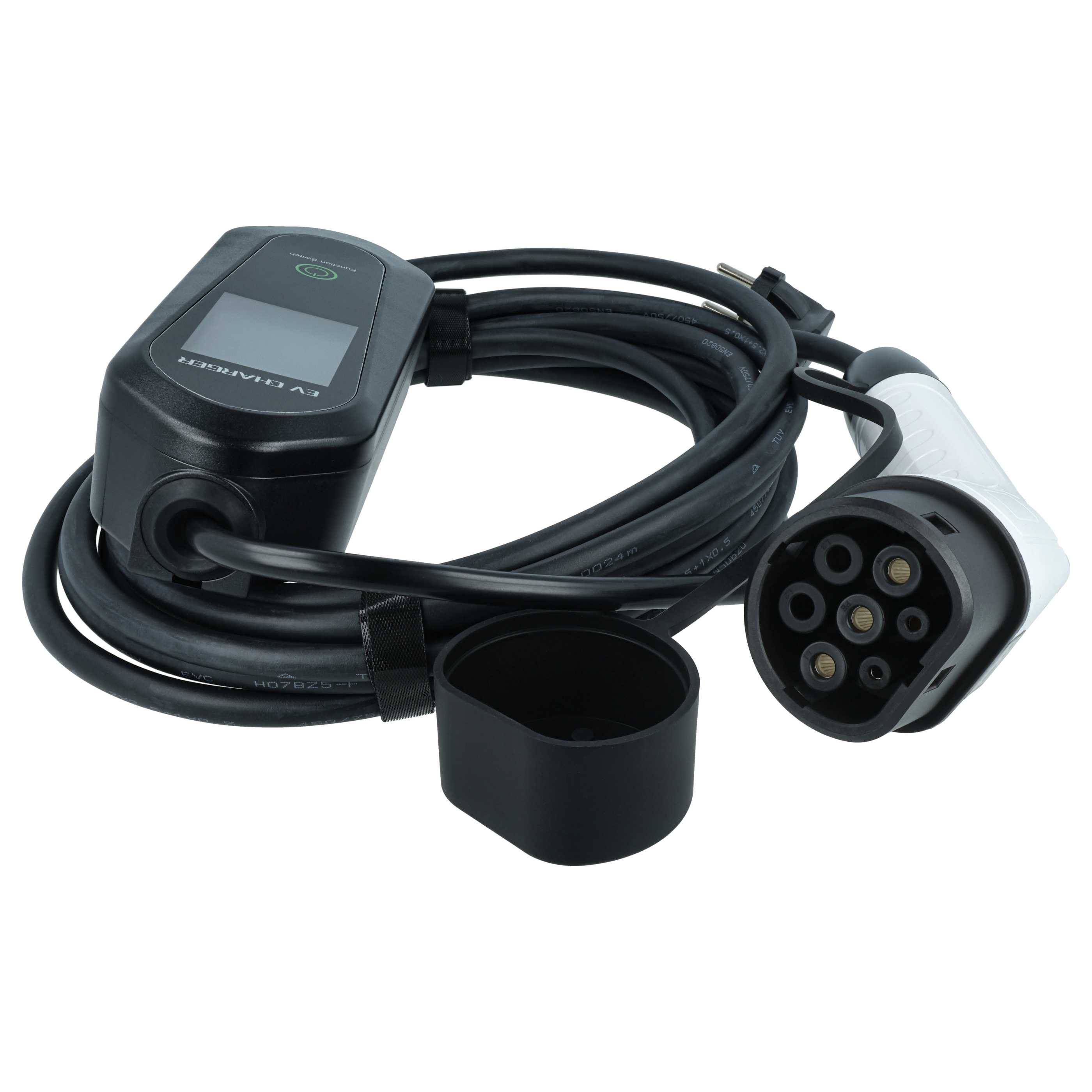 vhbw Typ 2 Ladekabel 3,5 kW 16 A 1-phasig 7 m für E-Auto - Kabel für Wallbox & Haushaltssteckdose Typ F CEE 7/7