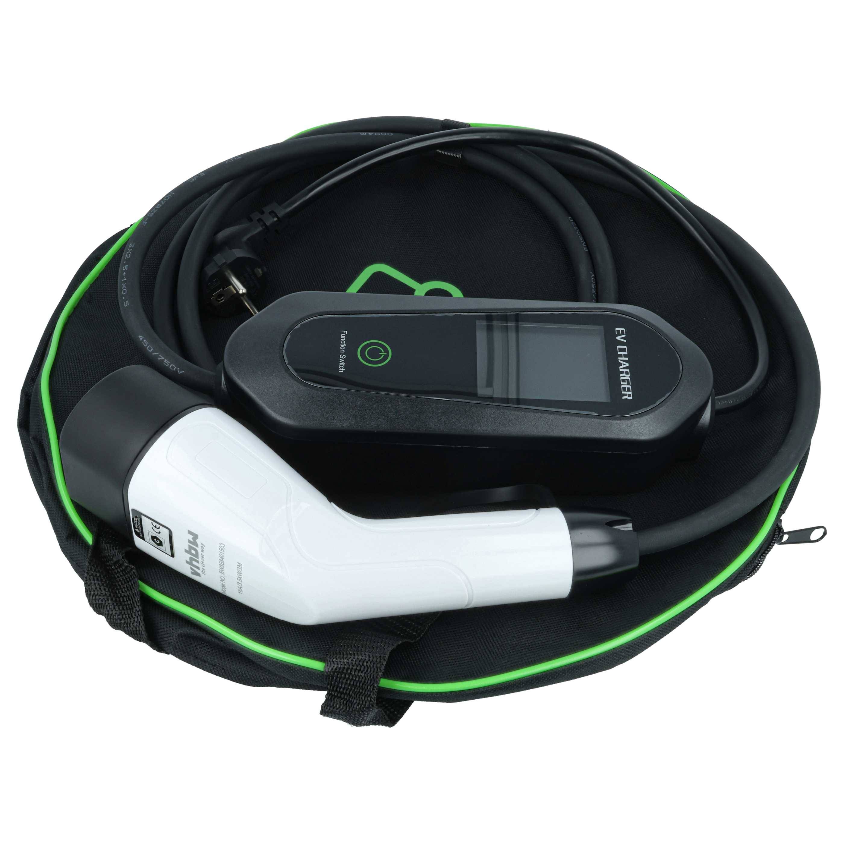 vhbw Typ 2 Ladekabel 3,5 kW 16 A 1-phasig 3 m für E-Auto - Kabel für Wallbox & Haushaltssteckdose Typ F CEE 7/7