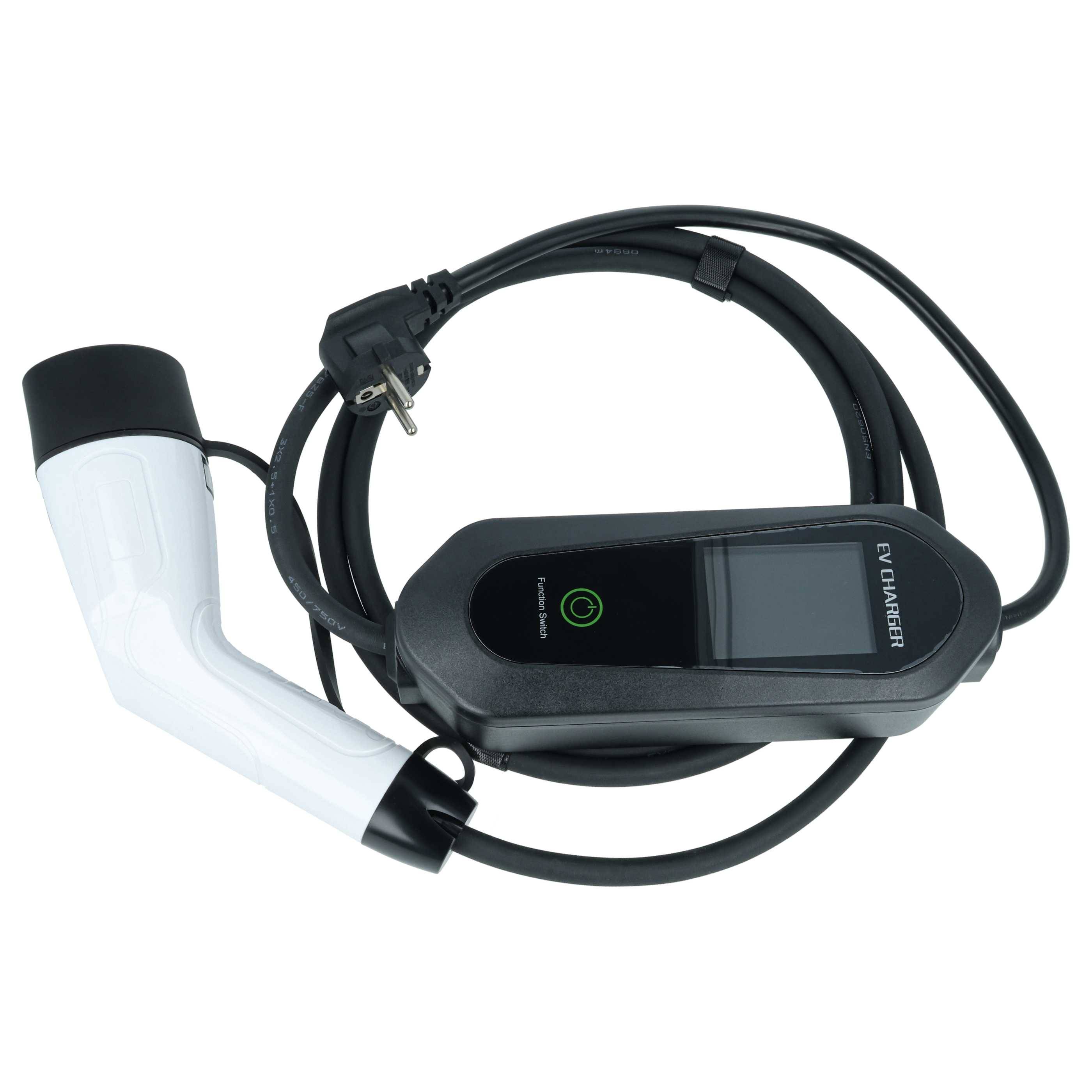 vhbw Typ 2 Ladekabel 3,5 kW 16 A 1-phasig 3 m für E-Auto - Kabel für Wallbox & Haushaltssteckdose Typ F CEE 7/7