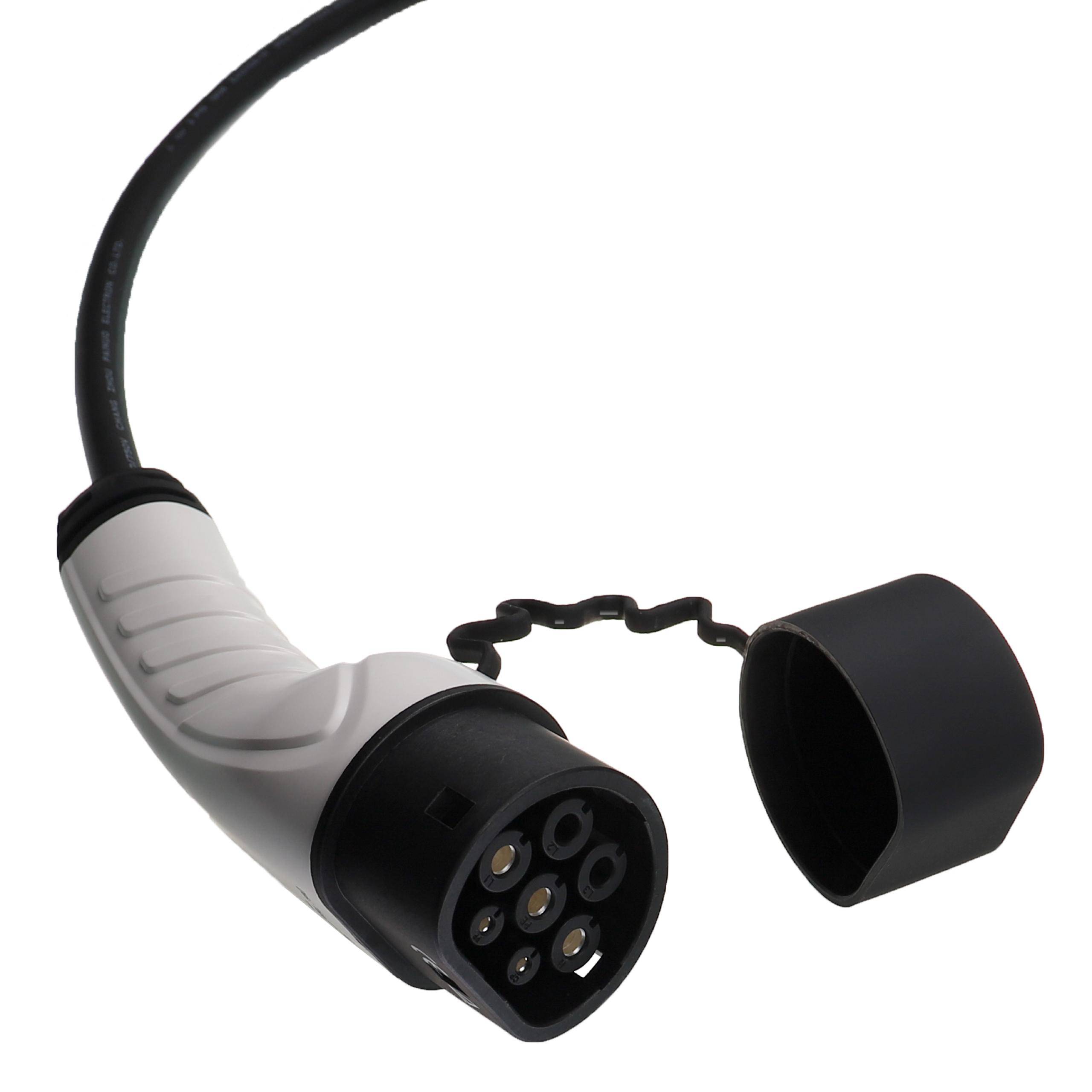 vhbw Ladekabel Typ 2 zu Typ F CEE 7/7 kompatibel mit Mercedes AMG GT, AMG SL, CLE Elektroauto, 1-phasig, 16 A, 3,5 kW, 3 m