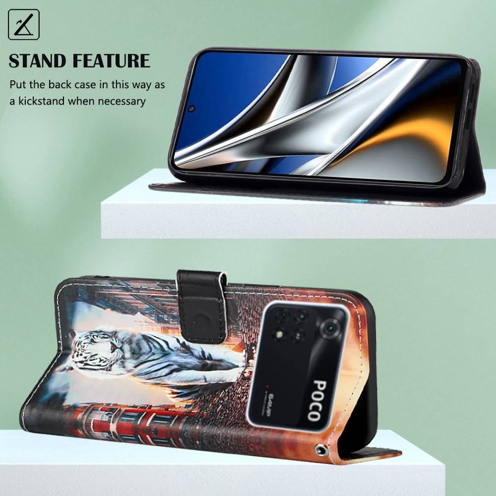 Für Xiaomi Poco X4 Pro 5G Kunstleder Handy Tasche Book Motiv 10 Schutz Hülle Case Cover Etui Neu