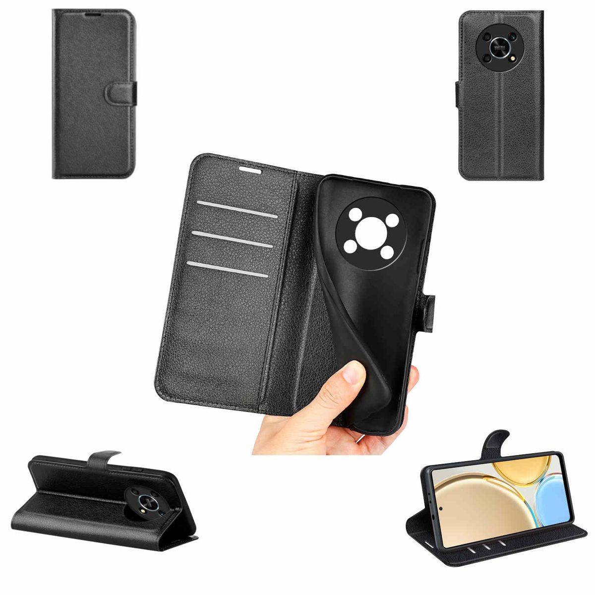 Für Honor Magic 4 Lite 5G Handy Tasche Wallet Premium Schutz Hülle Case Cover Etuis Neu Zubehör Schwarz