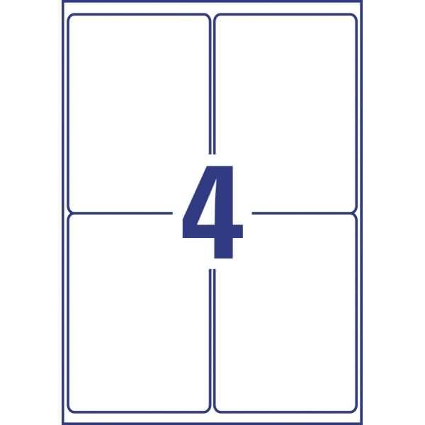 Wetterfeste Folien-Etiketten 139,2x99,1 mm wetterfest 10 Blatt/40 Etiketten weiß