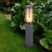 Wegeleuchte Pollerleuchte Außen Sockelleuchte Gartenlampen anthrazit, Standleuchte Balkon, Edelstahl rauchfarben, 1x E27 Fassung, DxH 7,6x45cm, 2er Wegeleuchte Pollerleuchte Außen Sockelleuchte Gartenlampen anthrazit, Standleuchte Balkon, Edelstahl rauchfarben, 1x E27 Fassung, DxH 7,6x45cm, 2er