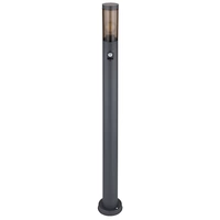 Wegeleuchte Bewegungsmelder Pollerleuchte außen Gartenlampen anthrazit IP44, Standleuchte Terrasse Balkon, Edelstahl rauchfarben, 1x E27 Fassung Wegeleuchte Bewegungsmelder Pollerleuchte außen Gartenlampen anthrazit IP44, Standleuchte Terrasse Balkon, Edelstahl rauchfarben, 1x E27 Fassung