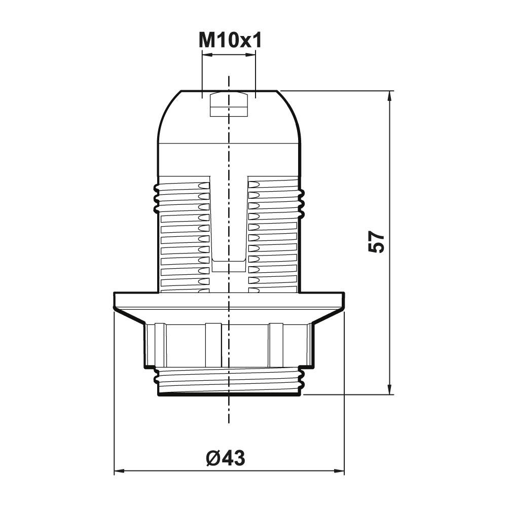 1 x E14 Lampenfassung (PBT), Gewindefassung mit Einbauring Weiß (RAL 9003)