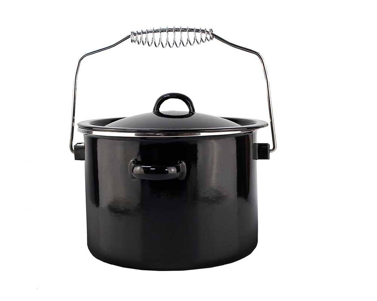 Michelino Campingtopf mit Henkel 3,5L Ø20cm Kochtopf Outdoor Camping Topf schwarz