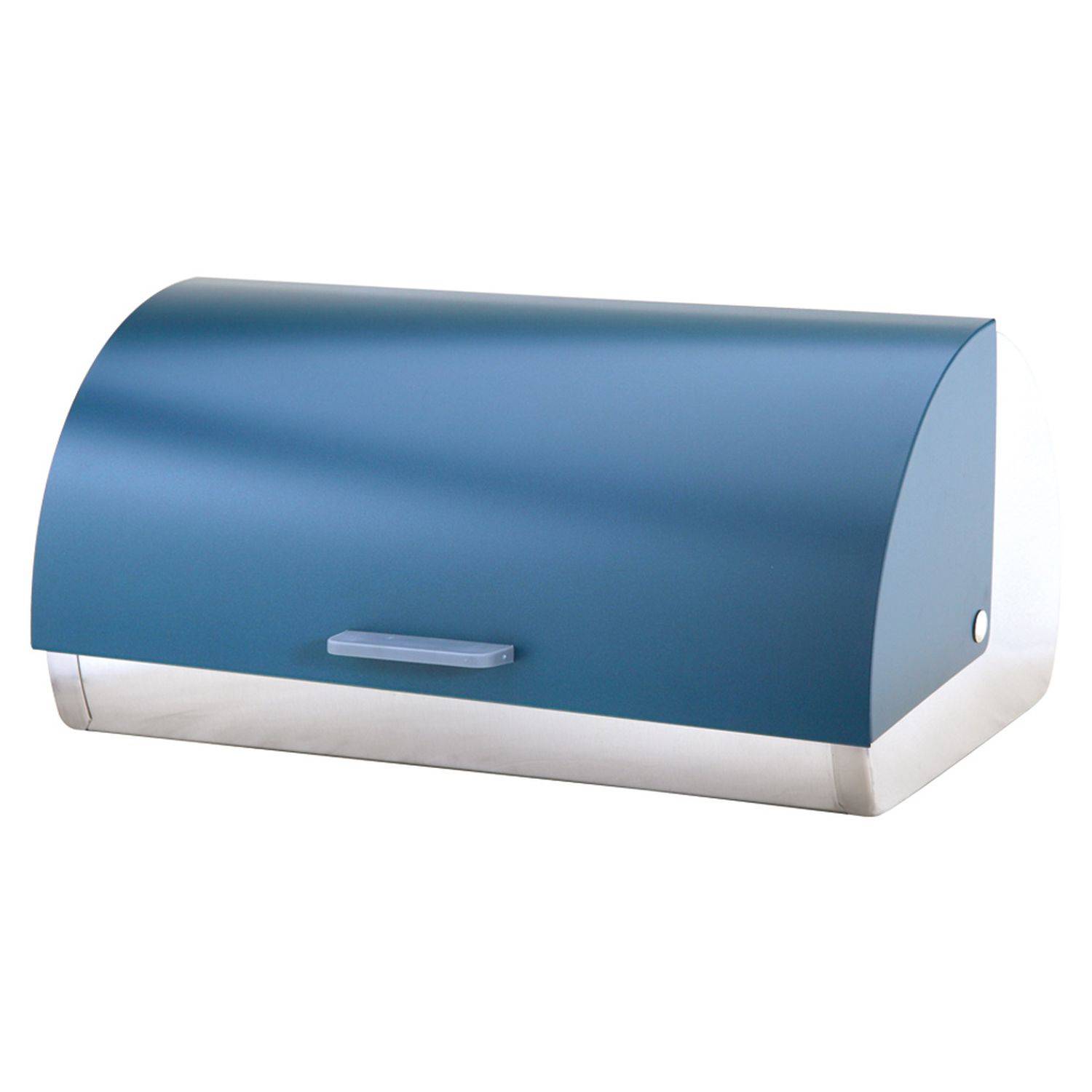 Michelino Brotbehälter 38.5 x 28 x 18.5 cm Edelstahl mit Rolldeckel Brotkasten Rollbrotkasten Brotkiste Petrol