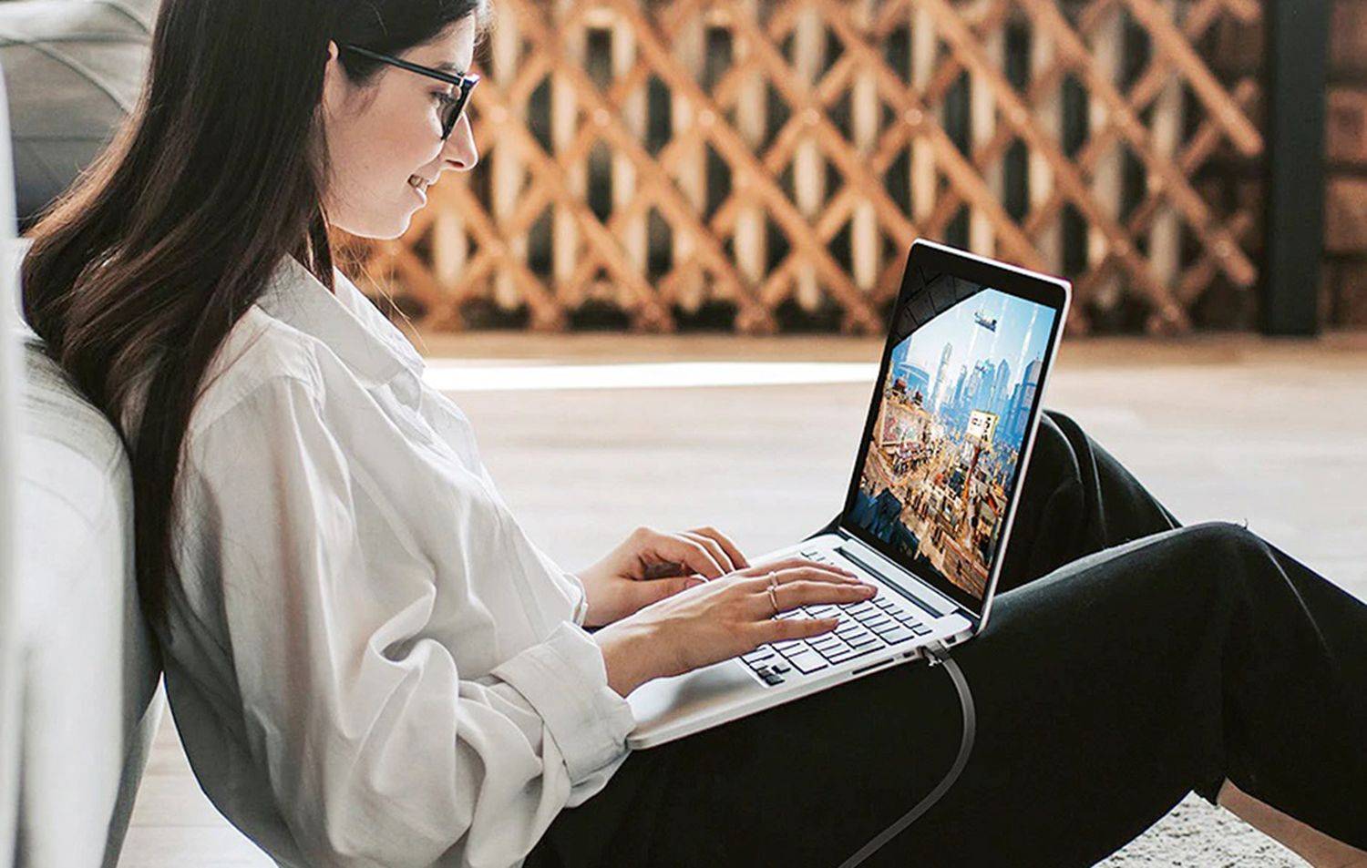 Ugreen 2m Netzwerkkabel flaches LAN Kabel Internetkabel Ethernet patchcord NW134 Cat 8 U/FTP RJ45 1000Mbp Schwarz