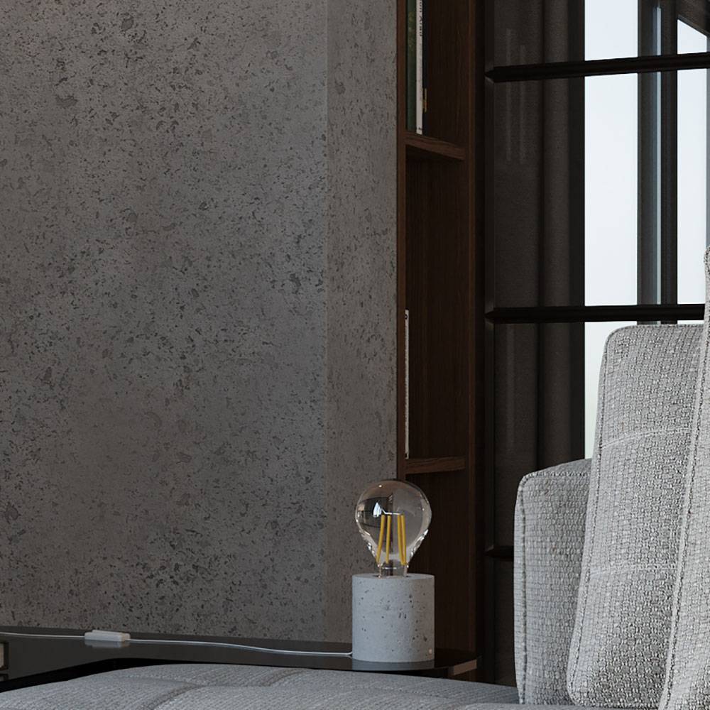 Tischleuchte Beton E27 Nachttischleuchte Betonlampe Tischlampe, grau ohne Lampenschirm, DxH 10x10 cm