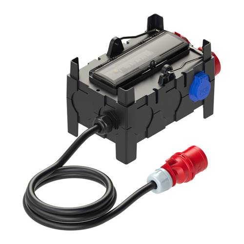 PC ELECTRIC 9130012 - Mobilverteiler "ISCHL BV" (Eingang: 1x Stecker 400V/32A/5-polig + 2m Kabel | Ausgang: 2x
