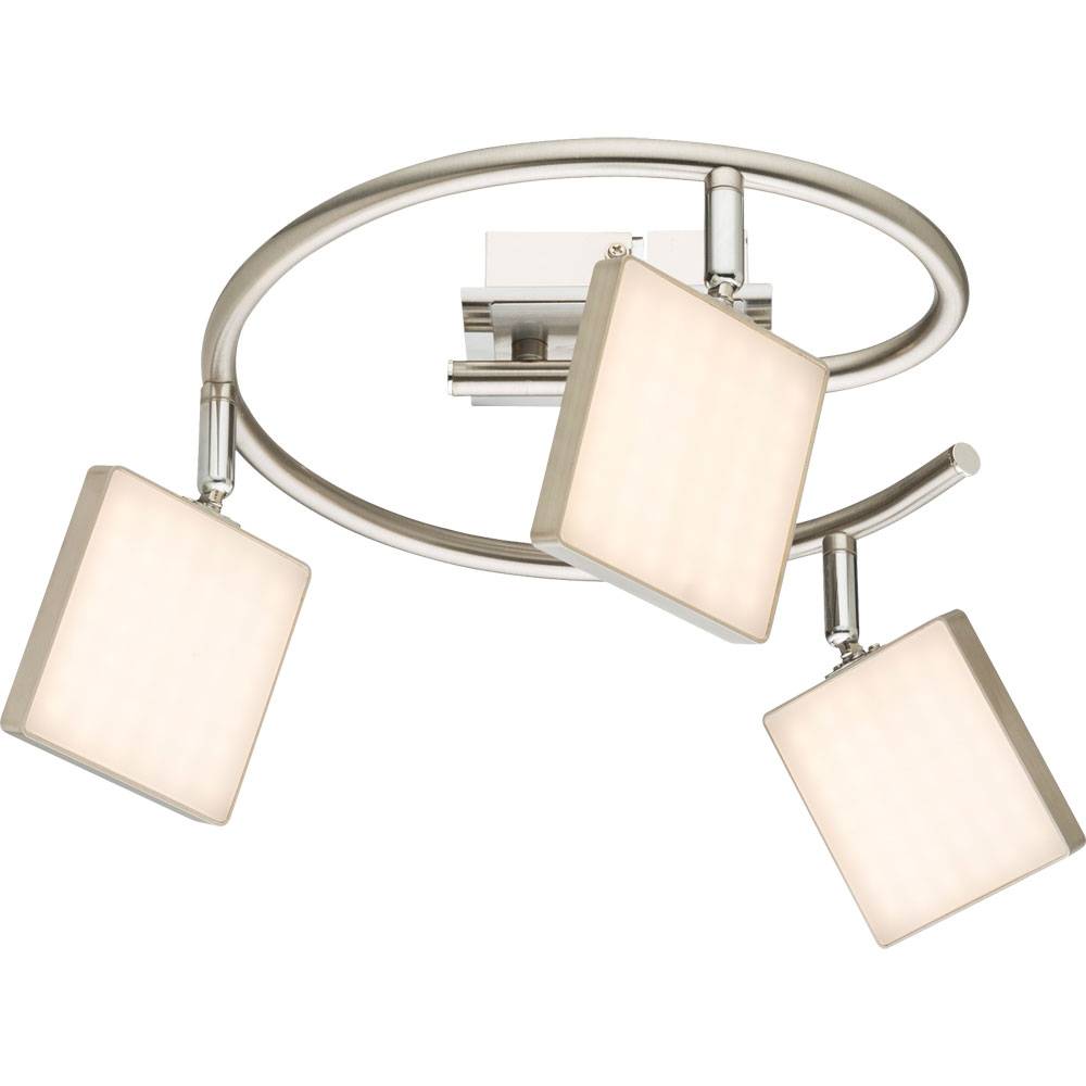 Deckenleuchte Spotrondell dimmbar Deckenlampe 3 Flammig Spotleuchte Decke schwenkbar, Metall, 3x LED 6W 400Lm warmweiß, DxH 28x18,8 cm