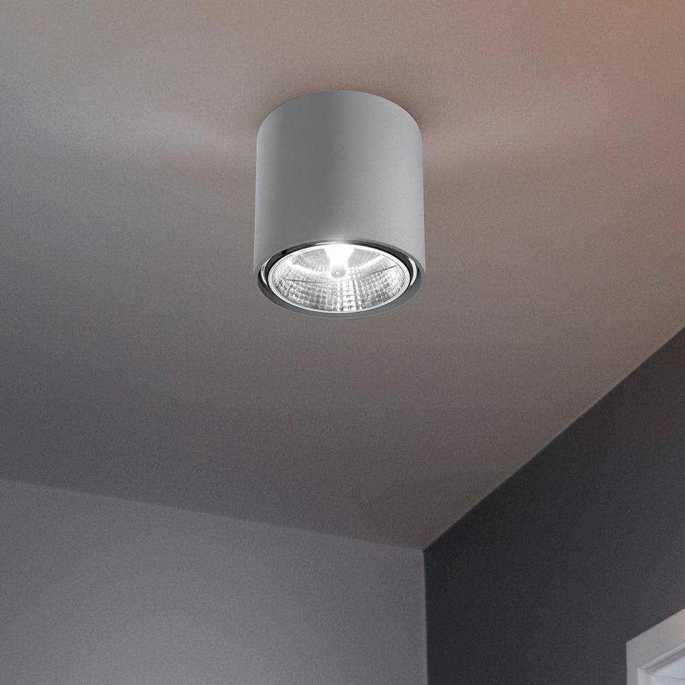 Spots Deckenleuchte Aufbauspot GU10 Deckenlampe skandinavisch weiß, Wohnzimmer Treppenhaus Flur, 1x GU10 Fassung, DxH 12x11 cm